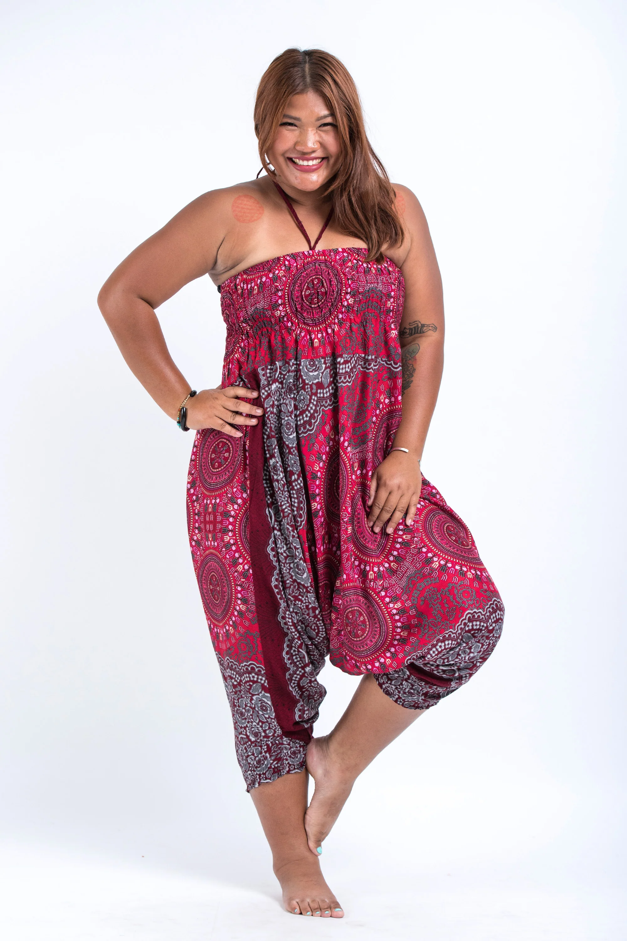 2528-Plus-Size-Trishula-Mandalas-2-in-1-Jumpsuit-Harem-Pants-in-Red-5.webp Plus Size Trishula Mandalas 2-in-1 Jumpsuit Harem Pants in Red