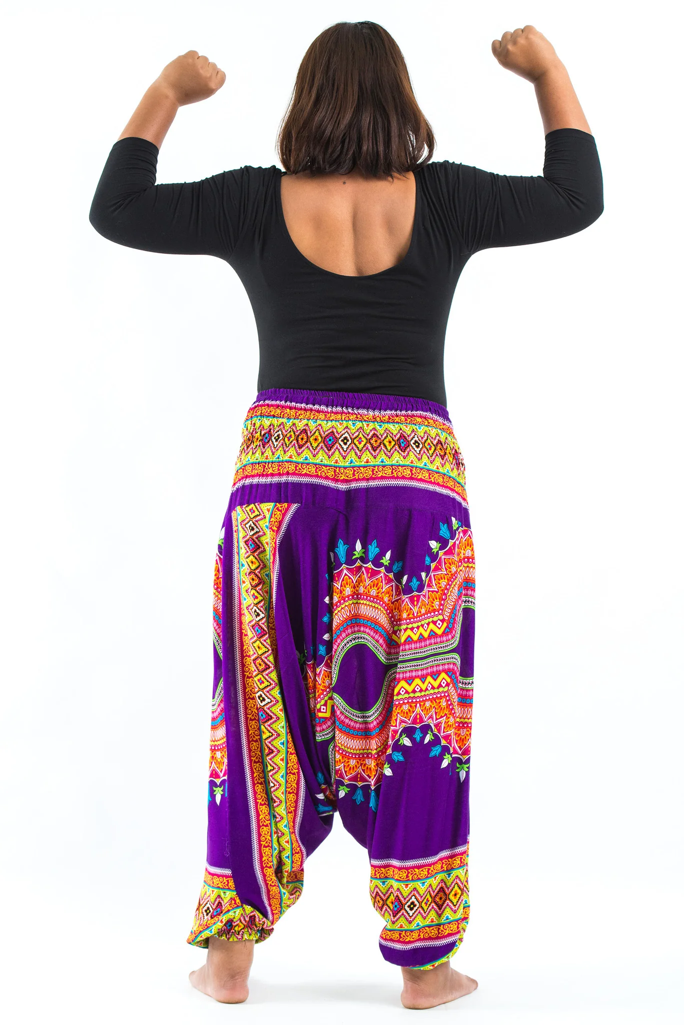 2539-Plus-Size-Dashiki-Prints-2-in-1-Jumpsuit-Harem-Pants-in-Purple-4.webp Plus Size Dashiki Prints 2-in-1 Jumpsuit Harem Pants in Purple