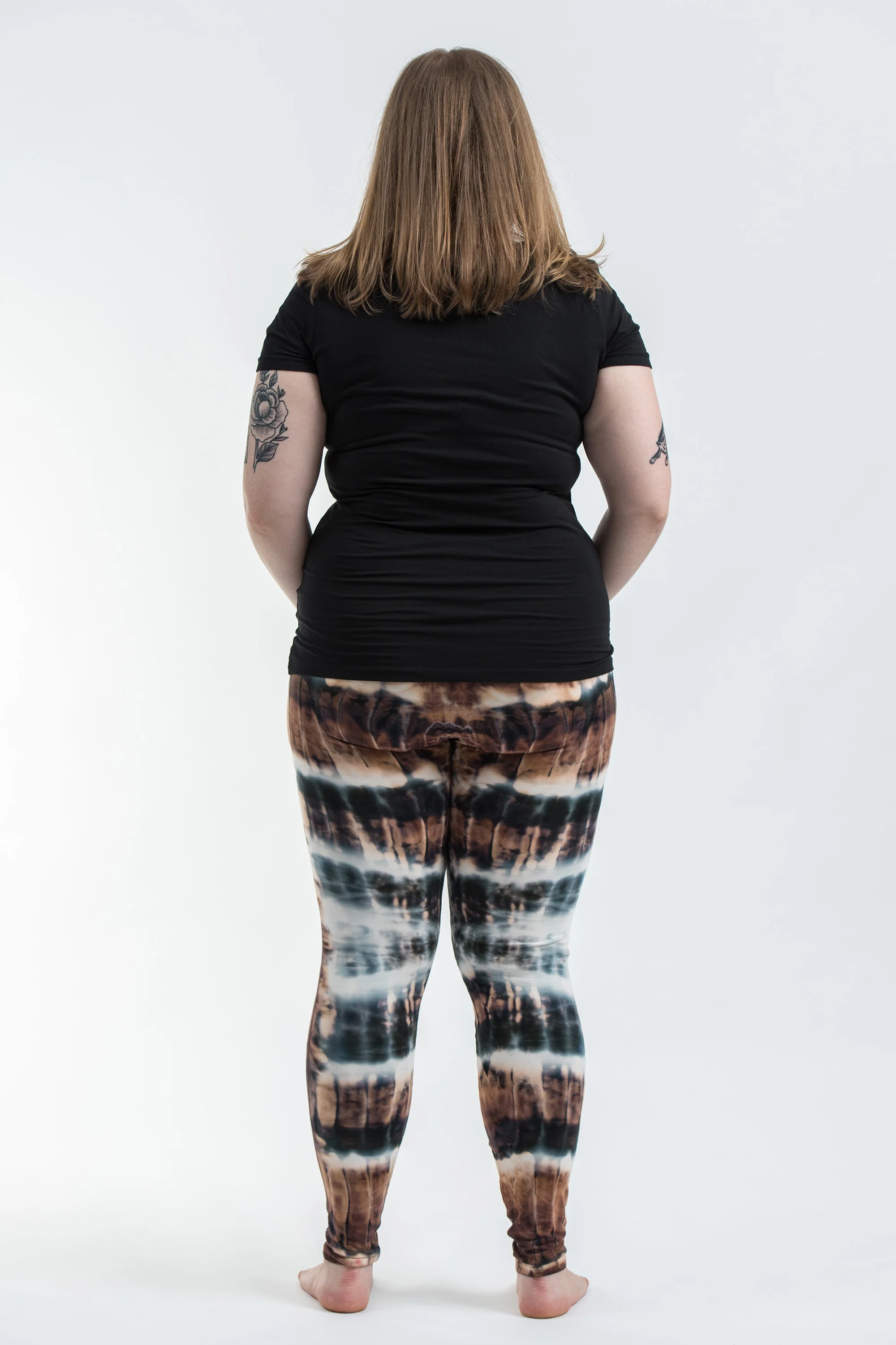 2541-Plus-Size-Patch-Dye-Tie-Dye-Cotton-Leggings-in-Brown-4.webp Plus Size Patch Dye Tie Dye Cotton Leggings in Brown