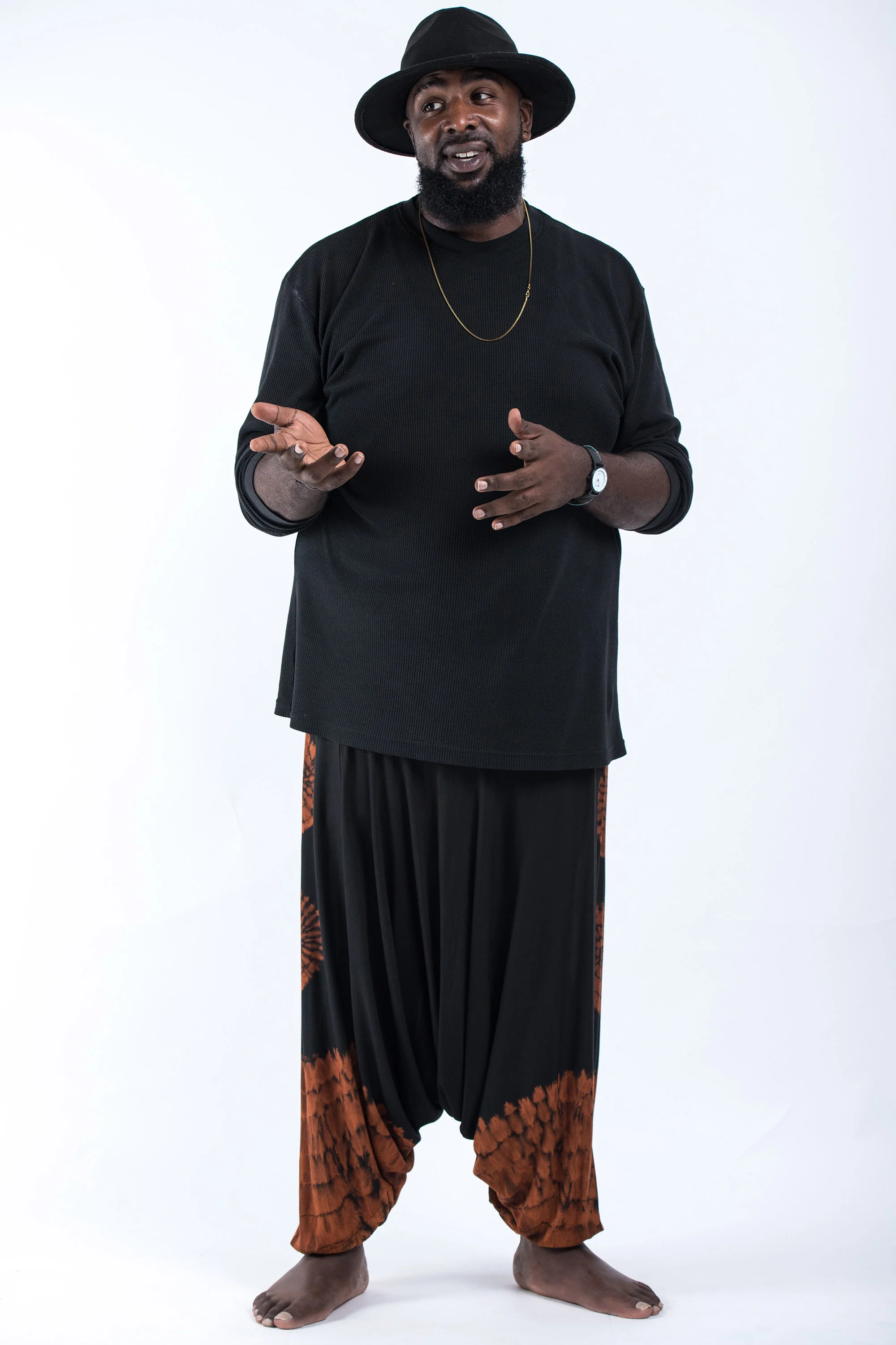 2542-Plus-Size-Tie-Dye-Drop-Crotch-Men-s-Harem-Pants-in-Black-02-4.webp Plus Size Tie Dye Drop Crotch Men's Harem Pants in Black 02