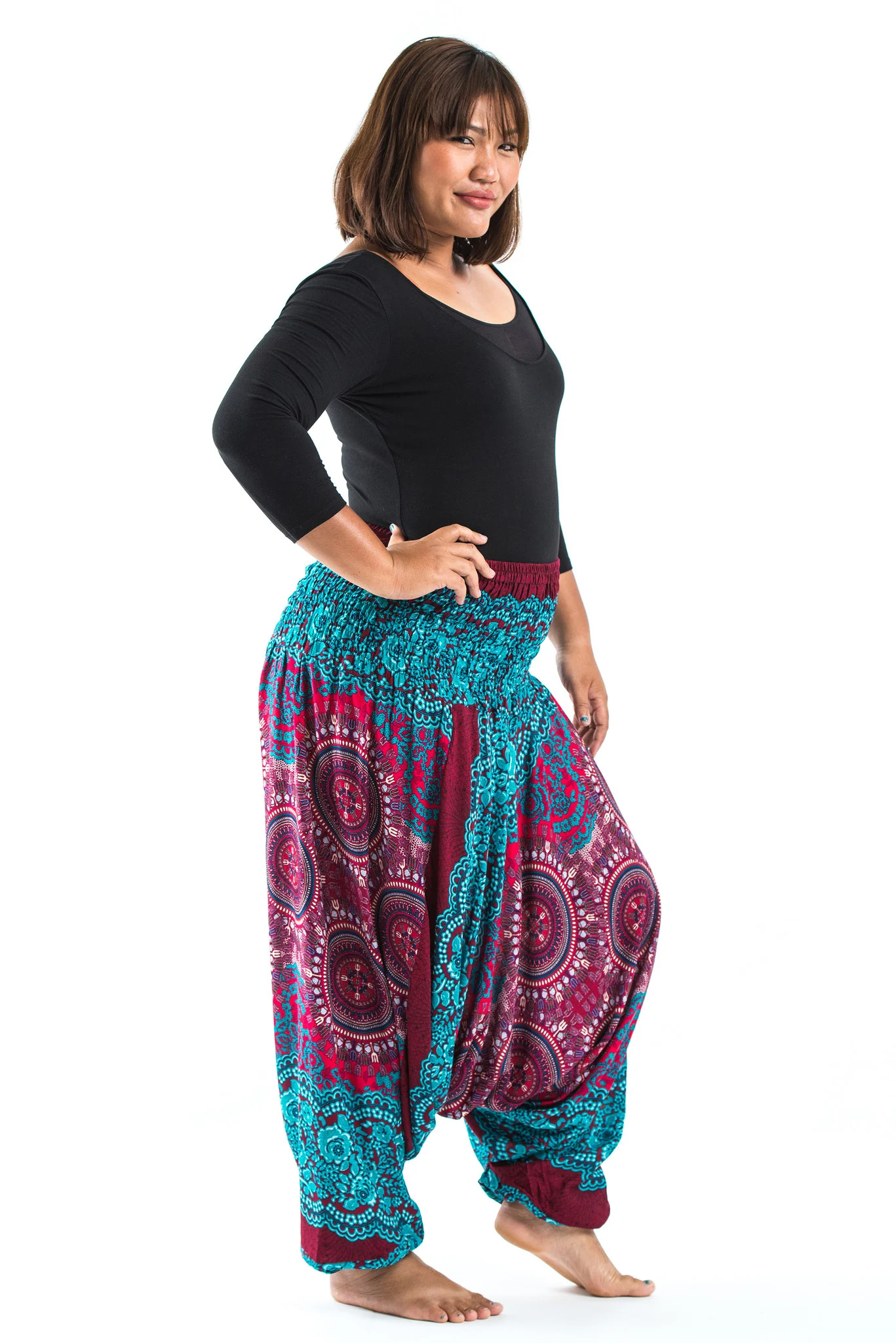 2545-Plus-Size-Trishula-Mandalas-2-in-1-Jumpsuit-Harem-Pants-in-Red-Blue-3.webp Plus Size Trishula Mandalas 2-in-1 Jumpsuit Harem Pants in Red Blue