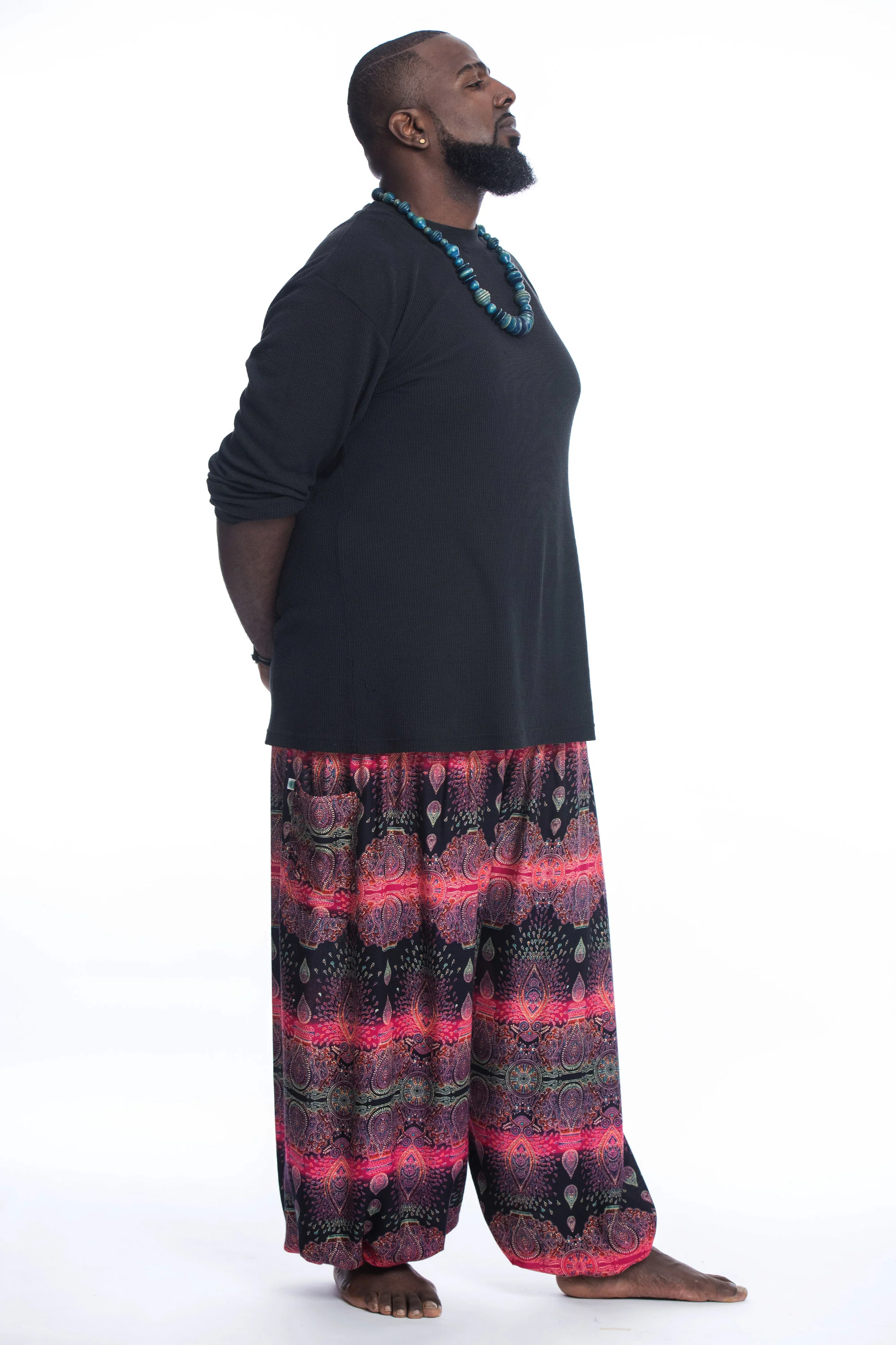 2551-Plus-Size-Paisley-Men-s-Harem-Pants-in-Pink-3.webp Plus Size Paisley Men's Harem Pants in Pink