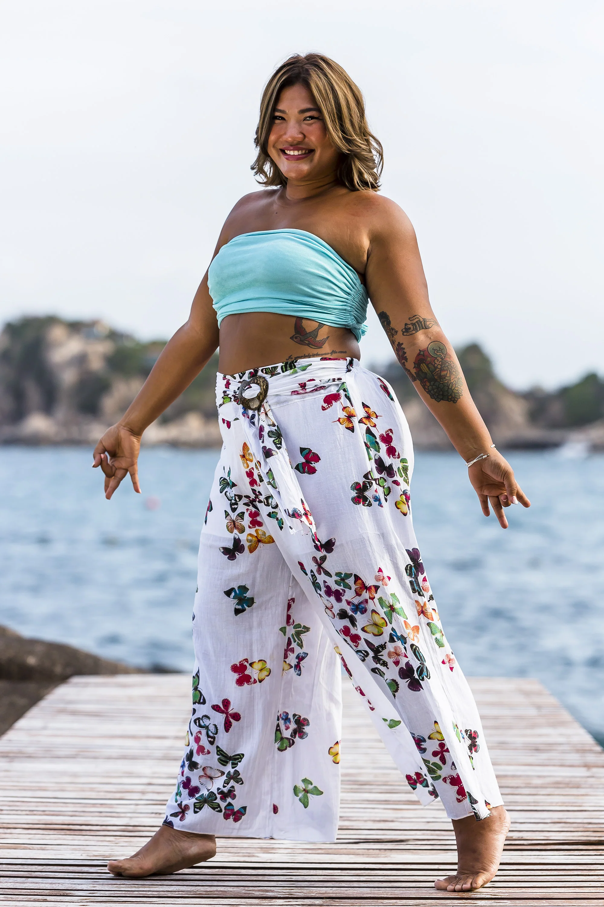 2567-Plus-Size-Women-s-Thai-Harem-Palazzo-Pants-in-Butterflies-Pink-3.webp Plus Size Women's Thai Harem Palazzo Pants in Butterflies Pink