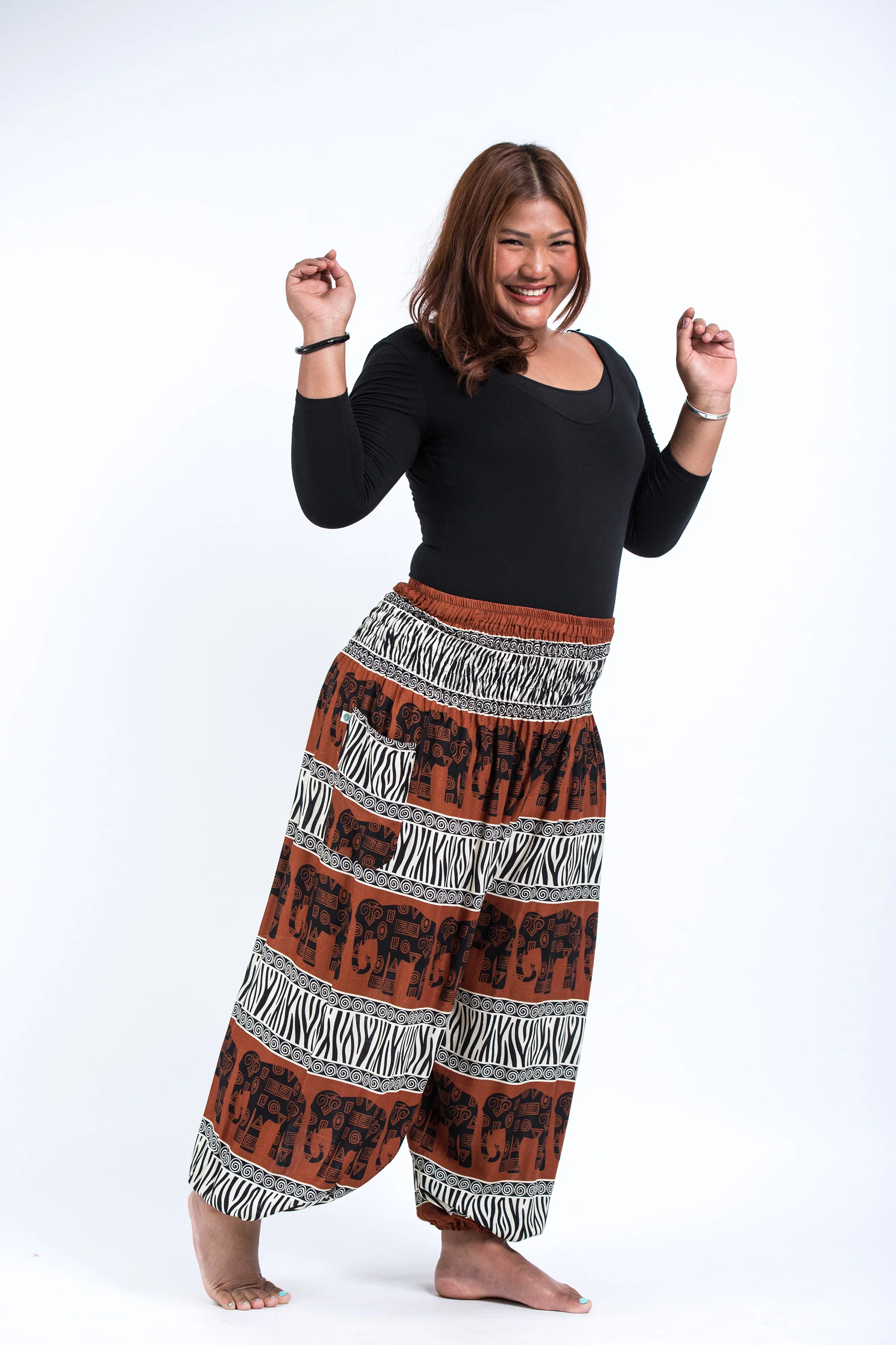 2569-Plus-Size-Safari-Elephant-Women-s-Elephant-Pants-in-Brown-3.webp Plus Size Safari Elephant Women's Elephant Pants in Brown