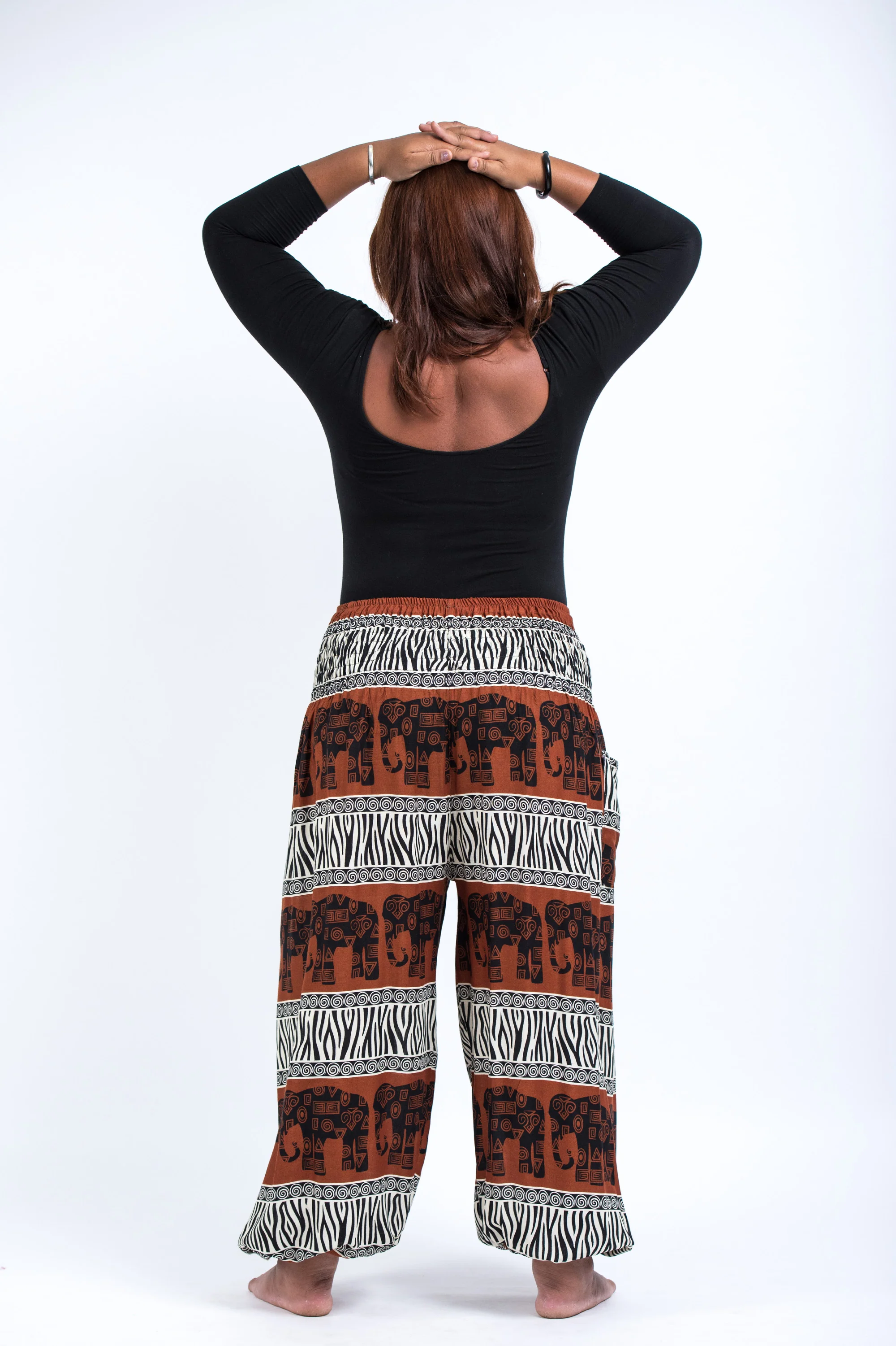 2569-Plus-Size-Safari-Elephant-Women-s-Elephant-Pants-in-Brown-4.webp Plus Size Safari Elephant Women's Elephant Pants in Brown