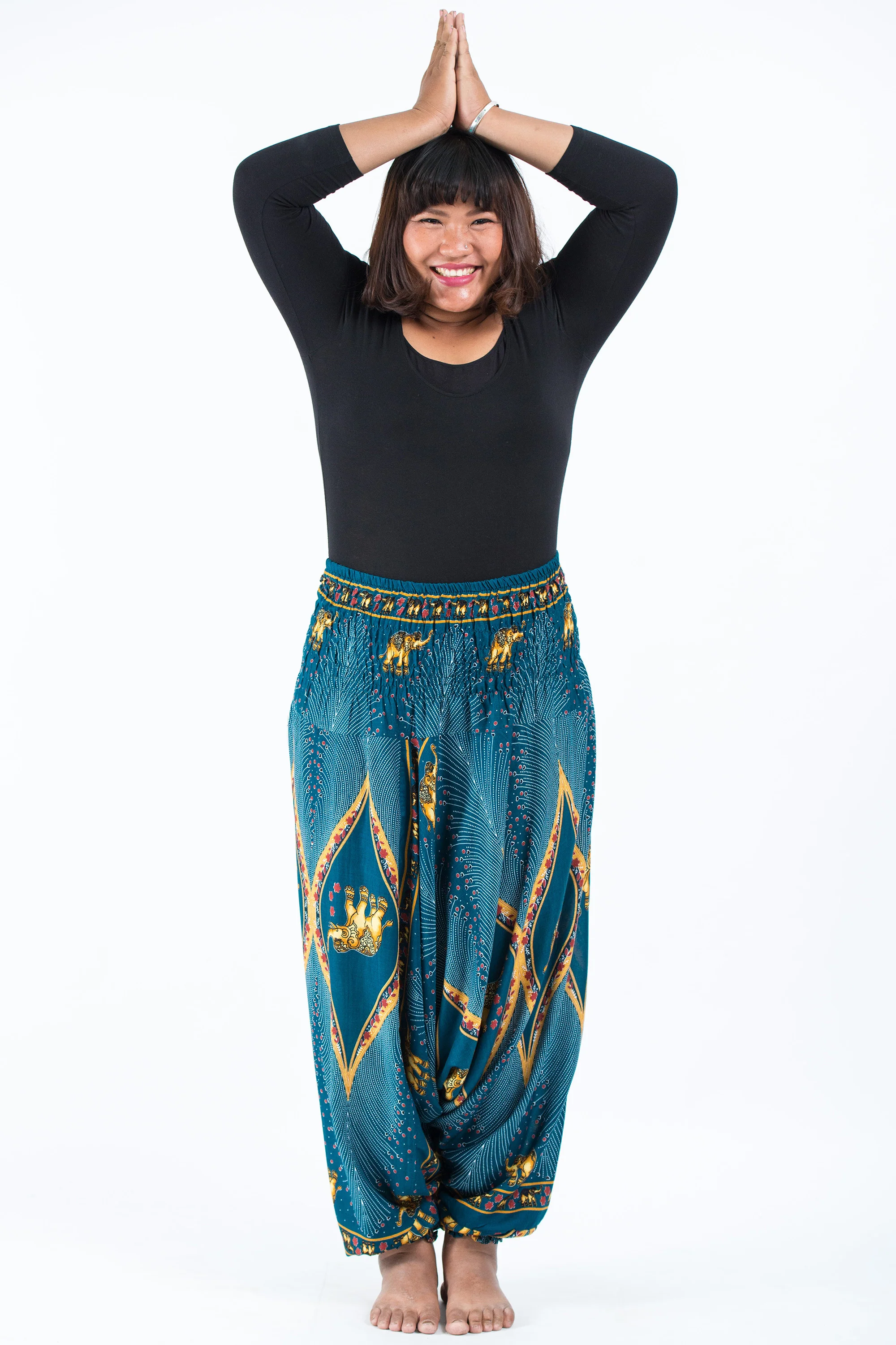 2571-Plus-Size-Peacock-Elephant-2-in-1-Jumpsuit-Elephant-Pants-in-Turquoise-5.webp Plus Size Peacock Elephant 2-in-1 Jumpsuit Elephant Pants in Turquoise