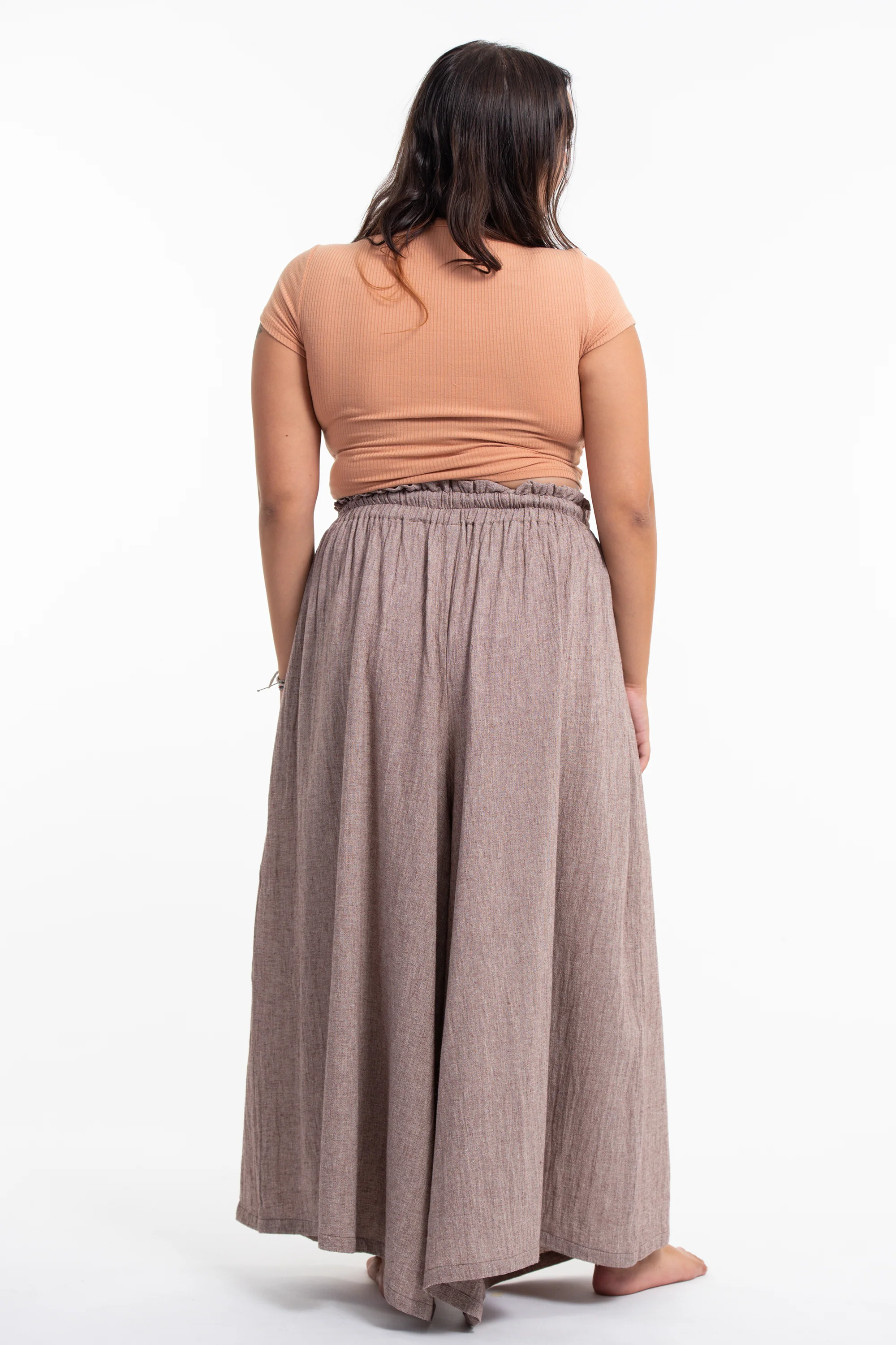 2573-Plus-Size-Women-s-Linen-Cotton-Blend-Palazzo-Pants-in-Brown-4.webp Plus Size Women's Linen Cotton Blend Palazzo Pants in Brown
