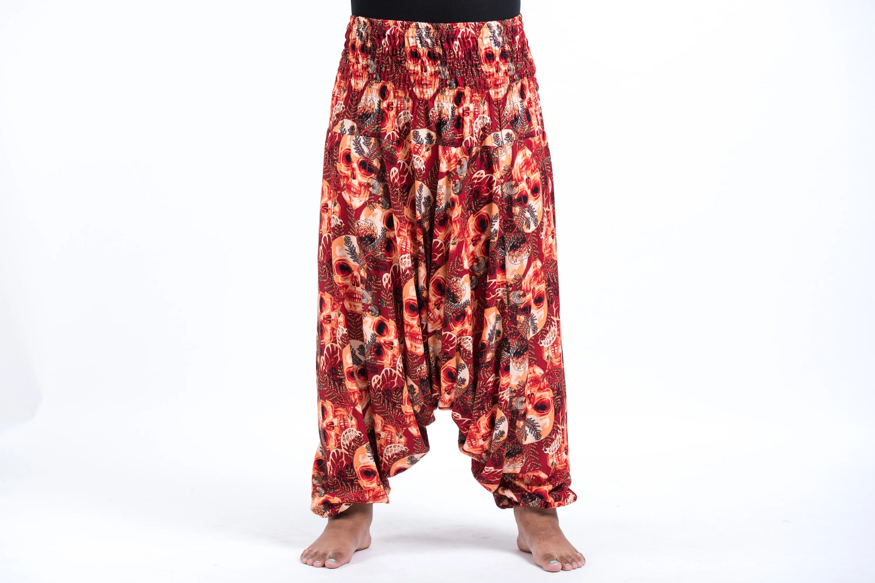 2578-Plus-Size-Skulls-2-in-1-Jumpsuit-Harem-Pants-in-Red-2.webp Plus Size Skulls 2-in-1 Jumpsuit Harem Pants in Red