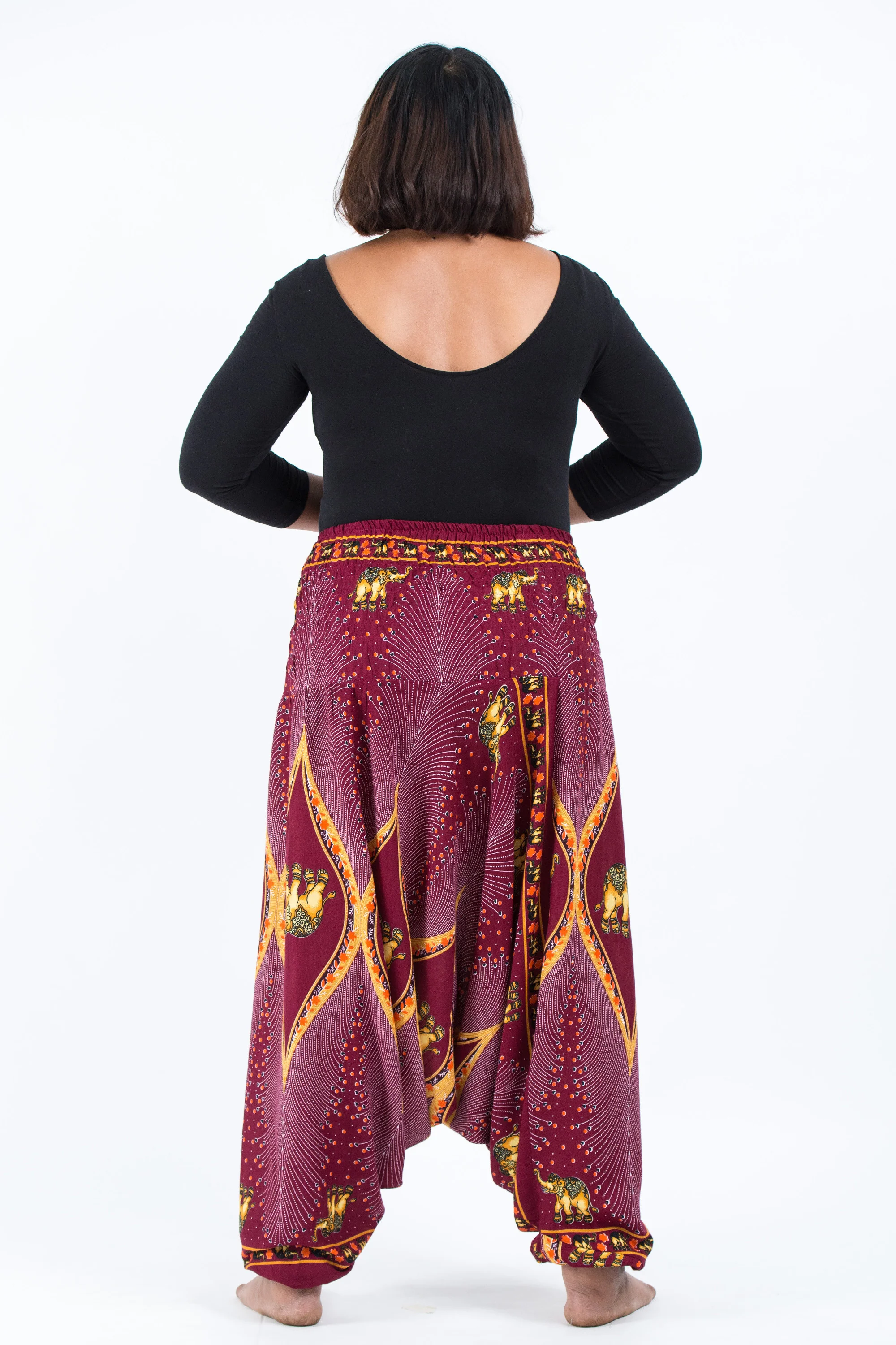 2581-Plus-Size-Peacock-Elephant-2-in-1-Jumpsuit-Elephant-Pants-in-Red-4.webp Plus Size Peacock Elephant 2-in-1 Jumpsuit Elephant Pants in Red