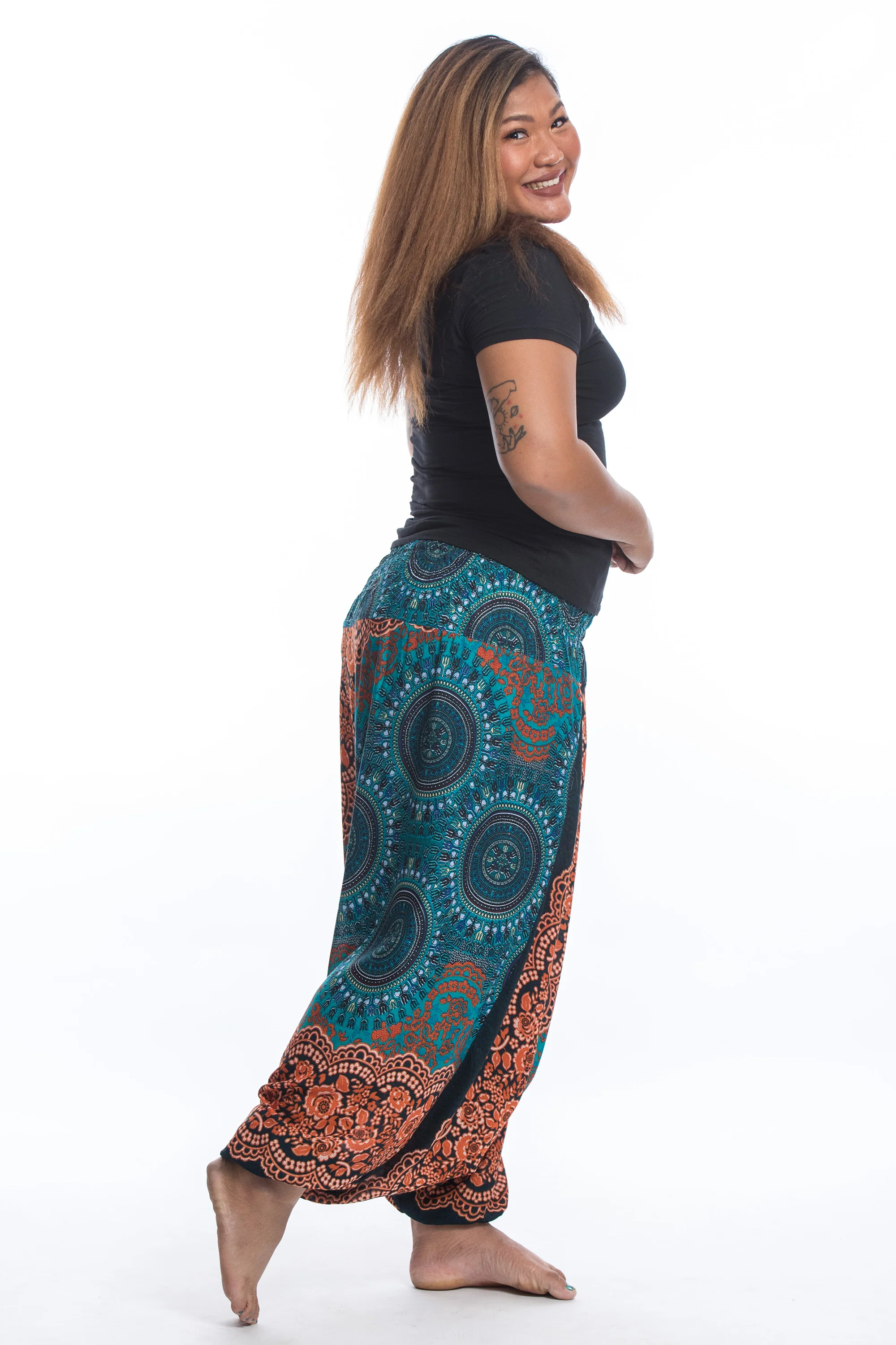 2585-Plus-Size-Trishula-Mandalas-2-in-1-Jumpsuit-Harem-Pants-in-Teal-3.webp Plus Size Trishula Mandalas 2-in-1 Jumpsuit Harem Pants in Teal