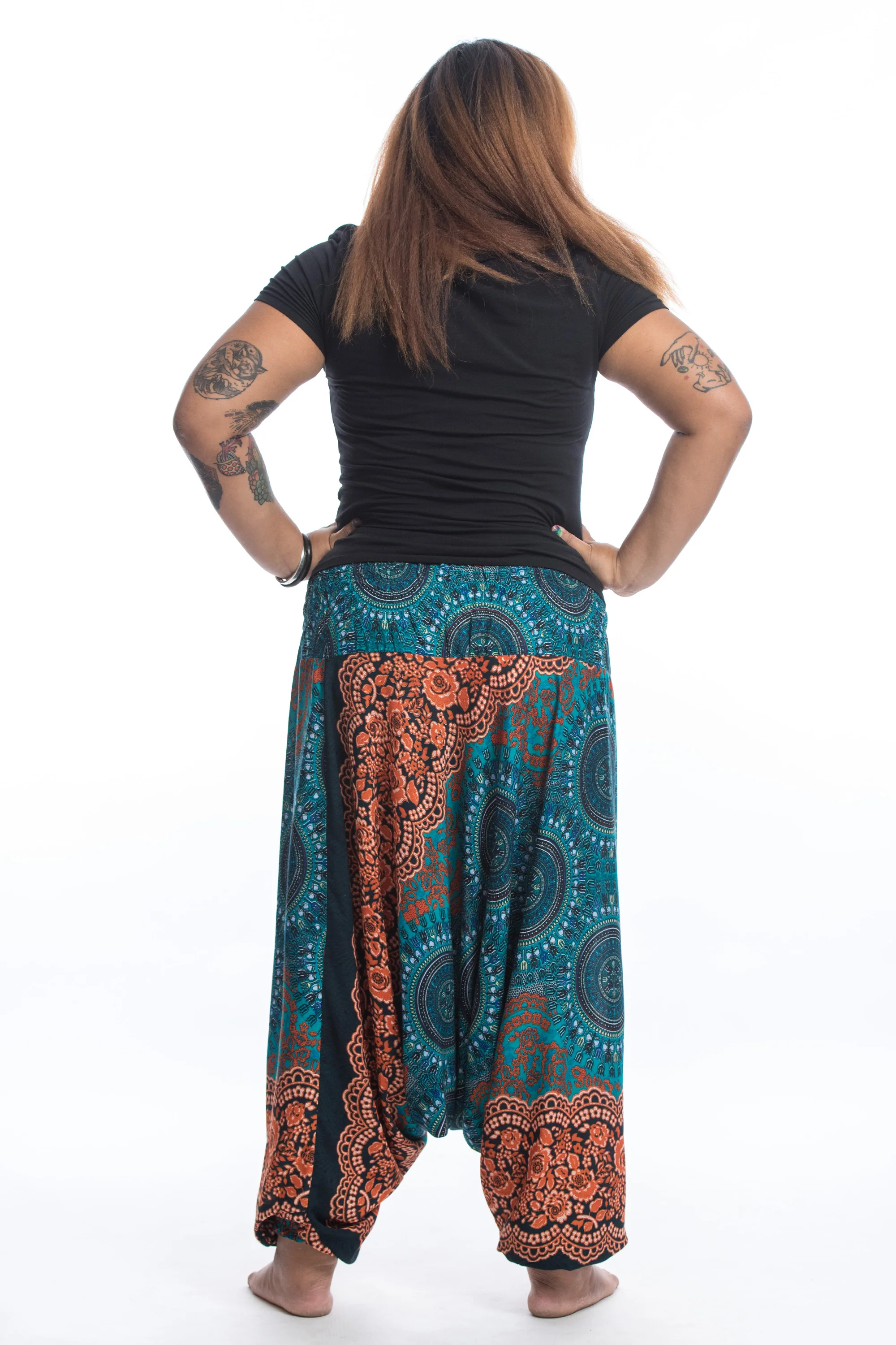 2585-Plus-Size-Trishula-Mandalas-2-in-1-Jumpsuit-Harem-Pants-in-Teal-4.webp Plus Size Trishula Mandalas 2-in-1 Jumpsuit Harem Pants in Teal
