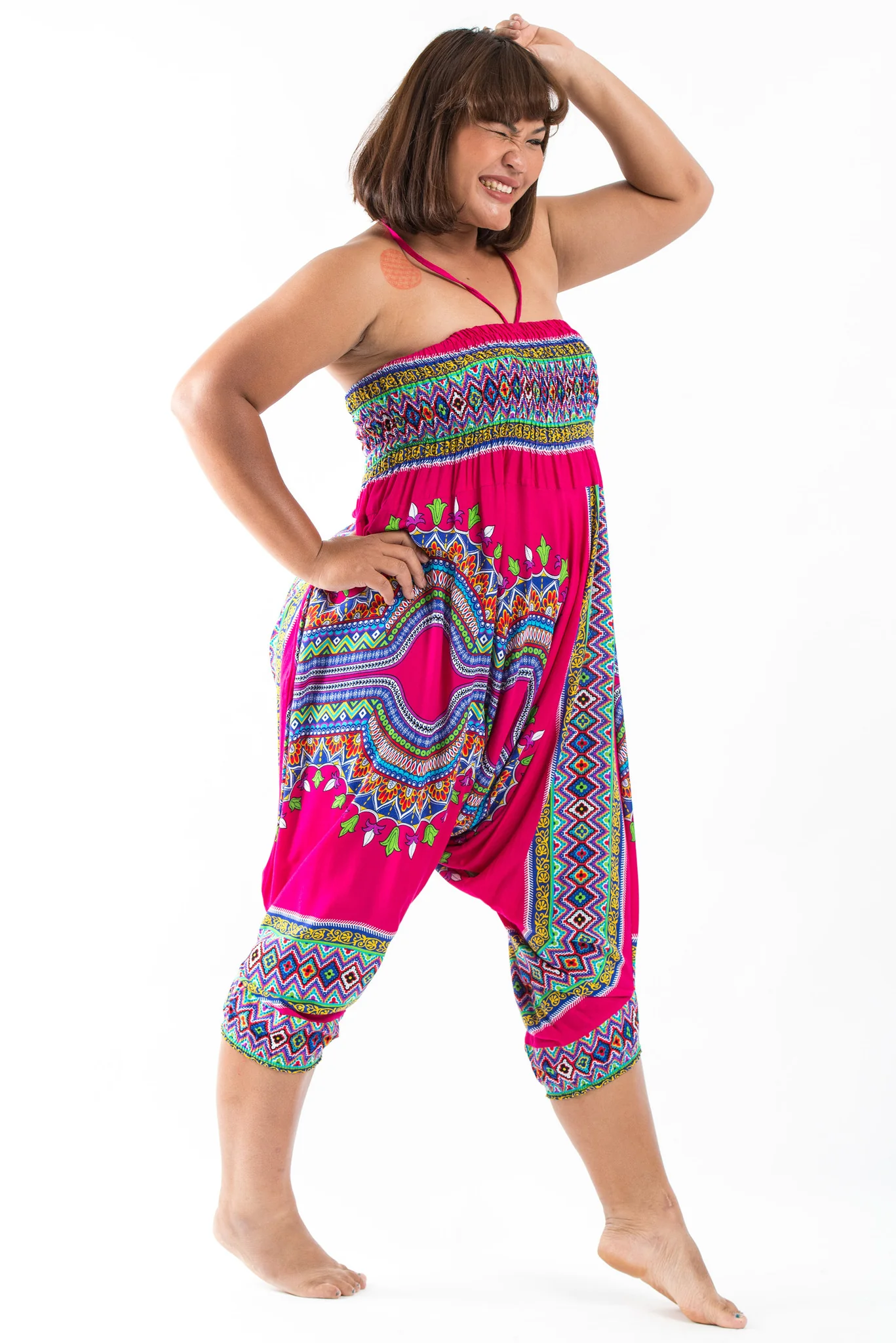 2590-Plus-Size-Dashiki-Prints-2-in-1-Jumpsuit-Harem-Pants-in-Pink-4.webp Plus Size Dashiki Prints 2-in-1 Jumpsuit Harem Pants in Pink
