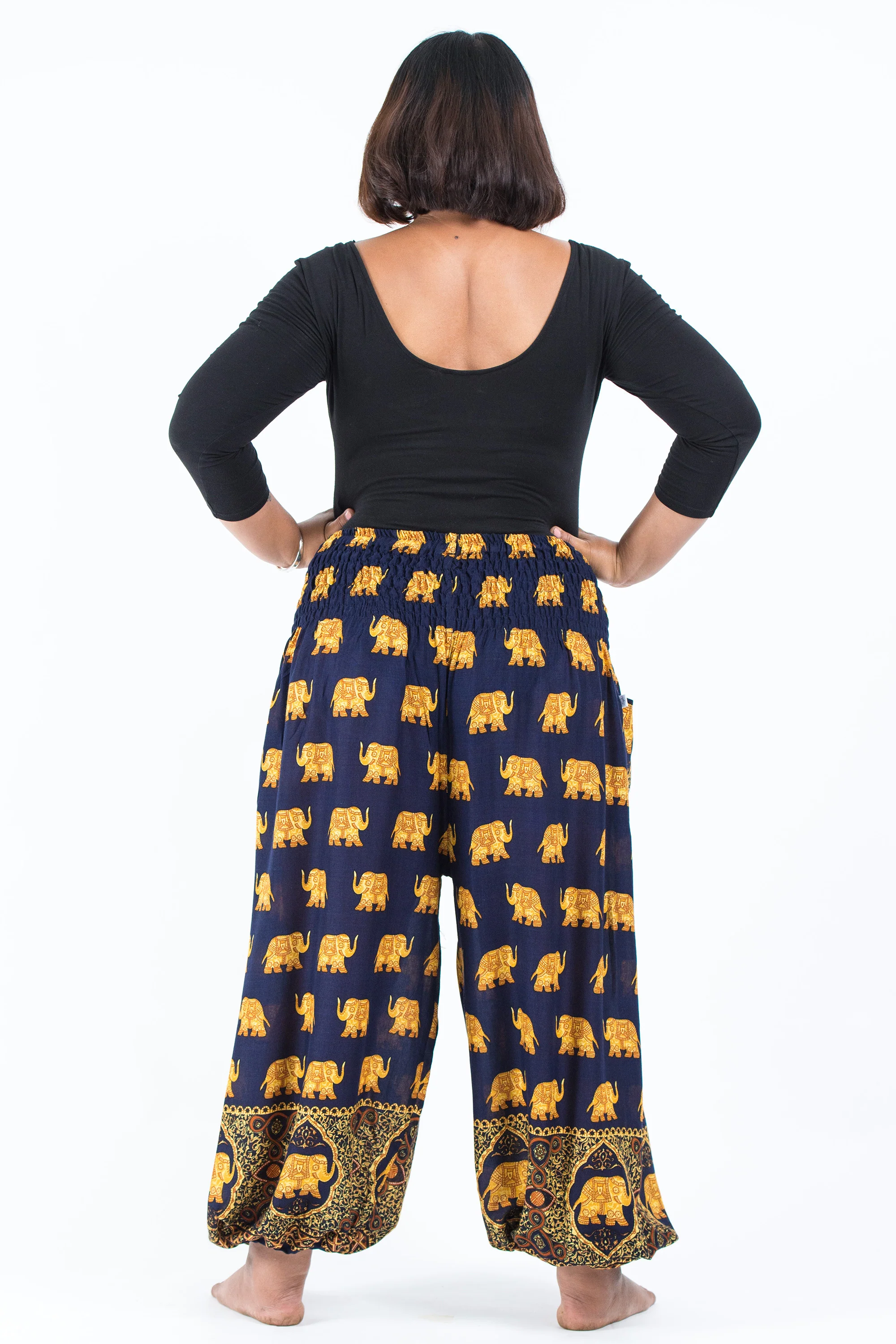 2601-Plus-Size-Golden-Elephant-Women-s-Elephant-Pants-in-Navy-4.webp Plus Size Golden Elephant Women's Elephant Pants in Navy