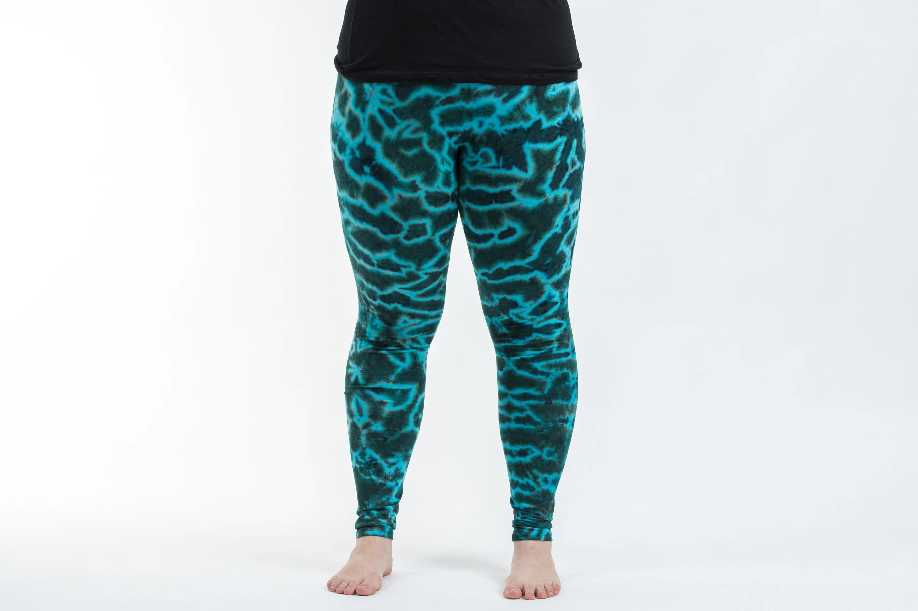 2602-Plus-Size-Marble-Tie-Dye-Cotton-Leggings-in-Turquoise-2.webp Plus Size Marble Tie Dye Cotton Leggings in Turquoise