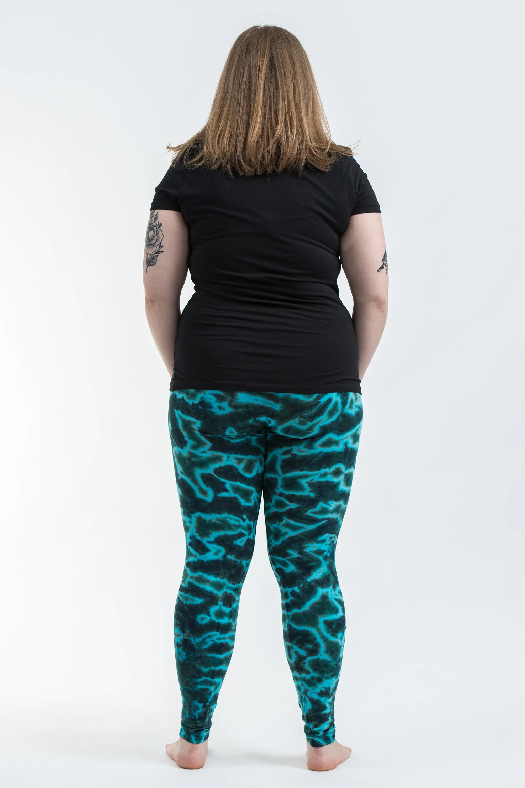 2602-Plus-Size-Marble-Tie-Dye-Cotton-Leggings-in-Turquoise-4.webp Plus Size Marble Tie Dye Cotton Leggings in Turquoise