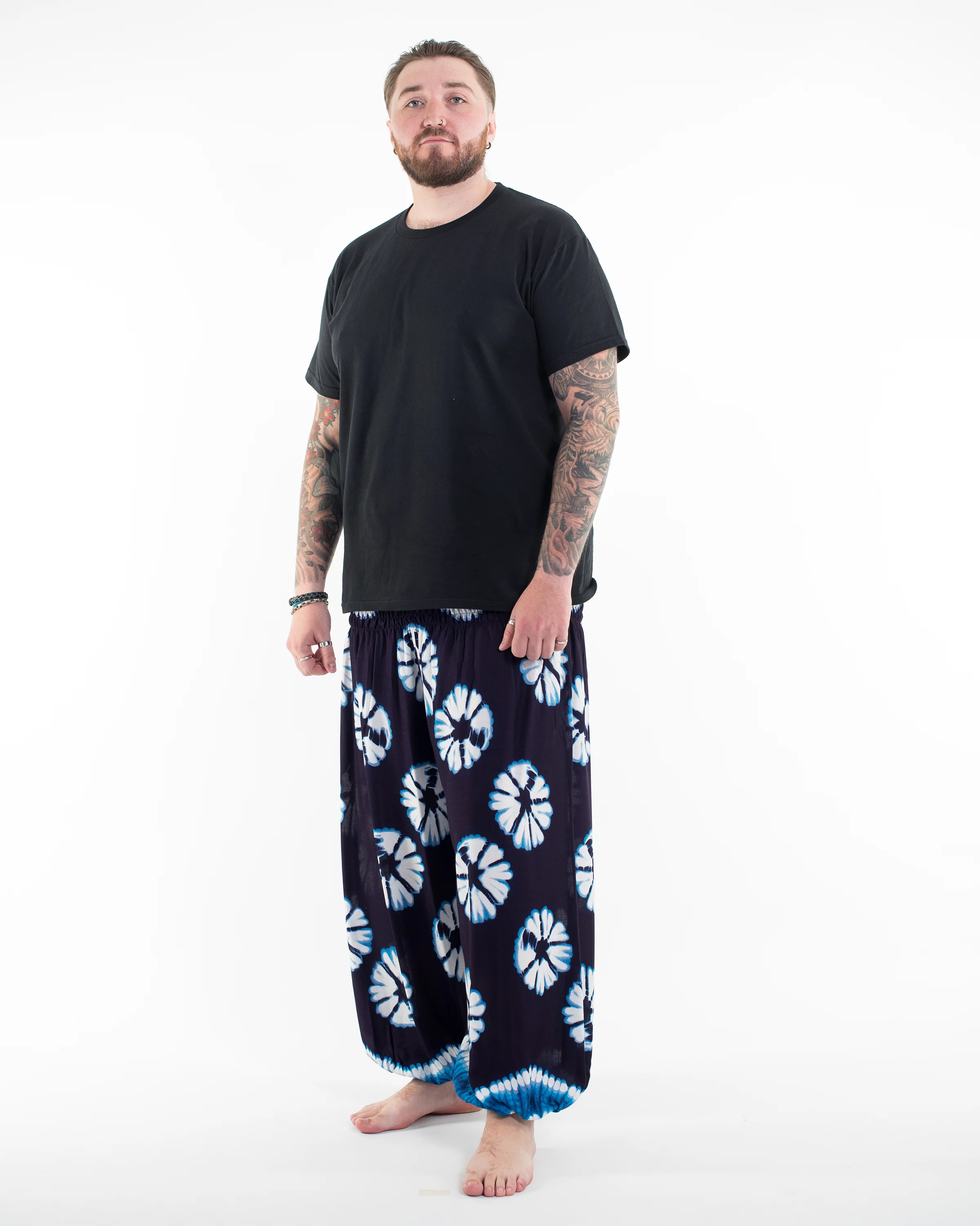 2603-Plus-Size-Tie-Dye-Men-s-Harem-Pants-in-Indigo-3.webp Plus Size Tie Dye Men's Harem Pants in Indigo