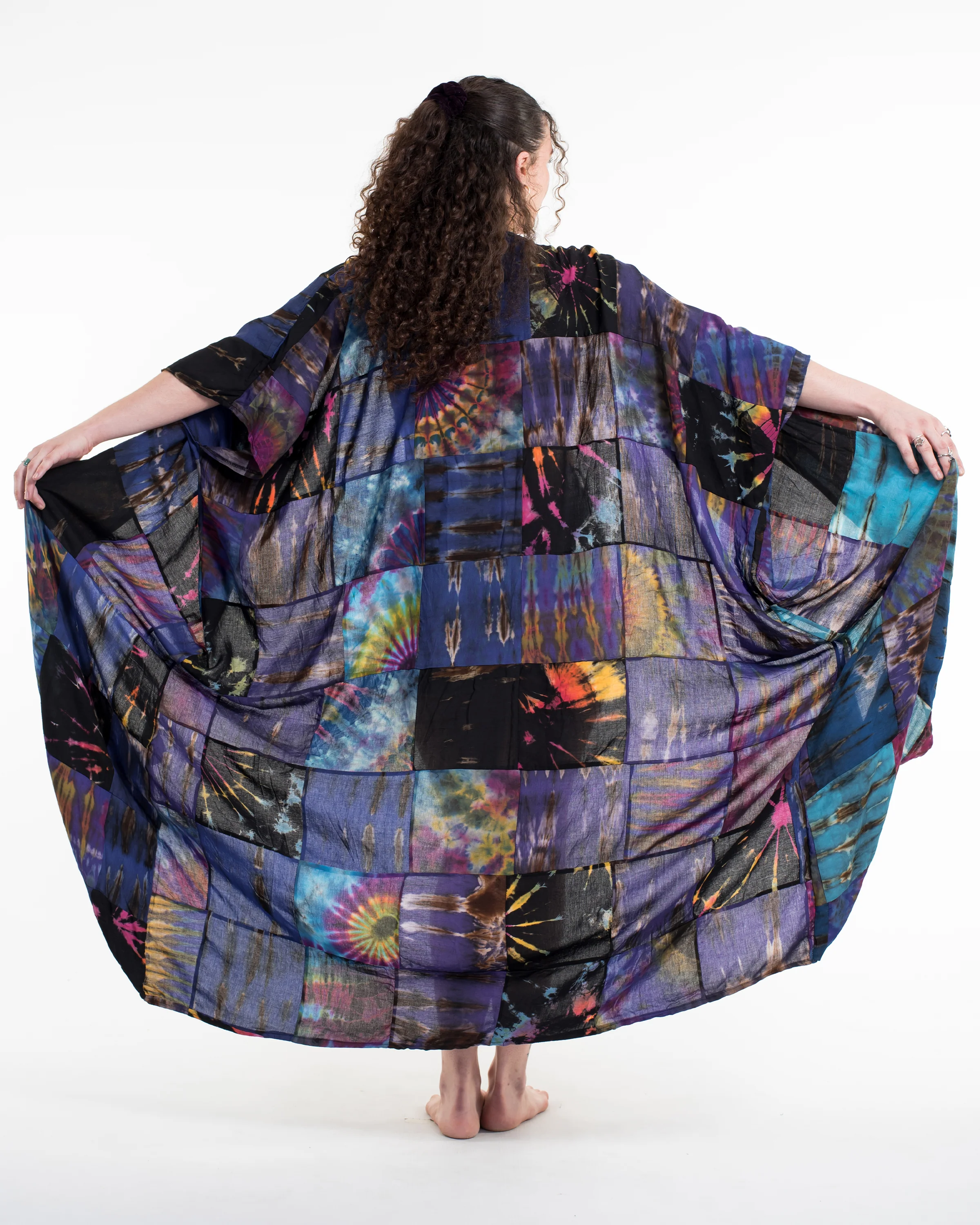 2605-Tie-Dye-Patchwork-Long-Kimono-Robe-4.webp Tie Dye Patchwork Long Kimono Robe