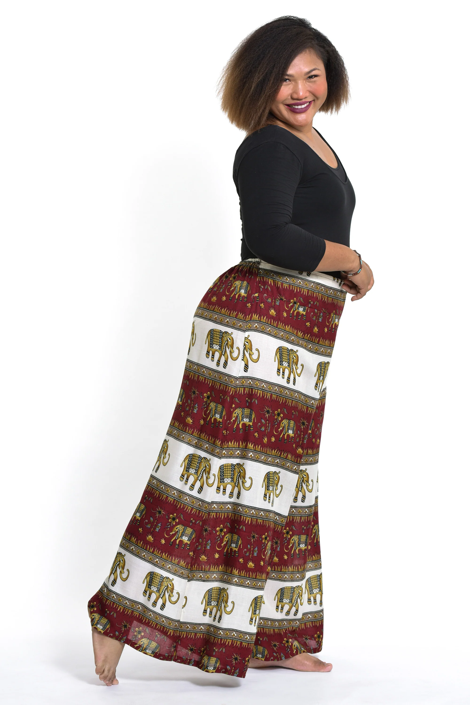 2608-Plus-Size-Elephant-Bliss-Palazzo-Style-Elephant-Pants-in-Red-3.webp Plus Size Elephant Bliss Palazzo Style Elephant Pants in Red