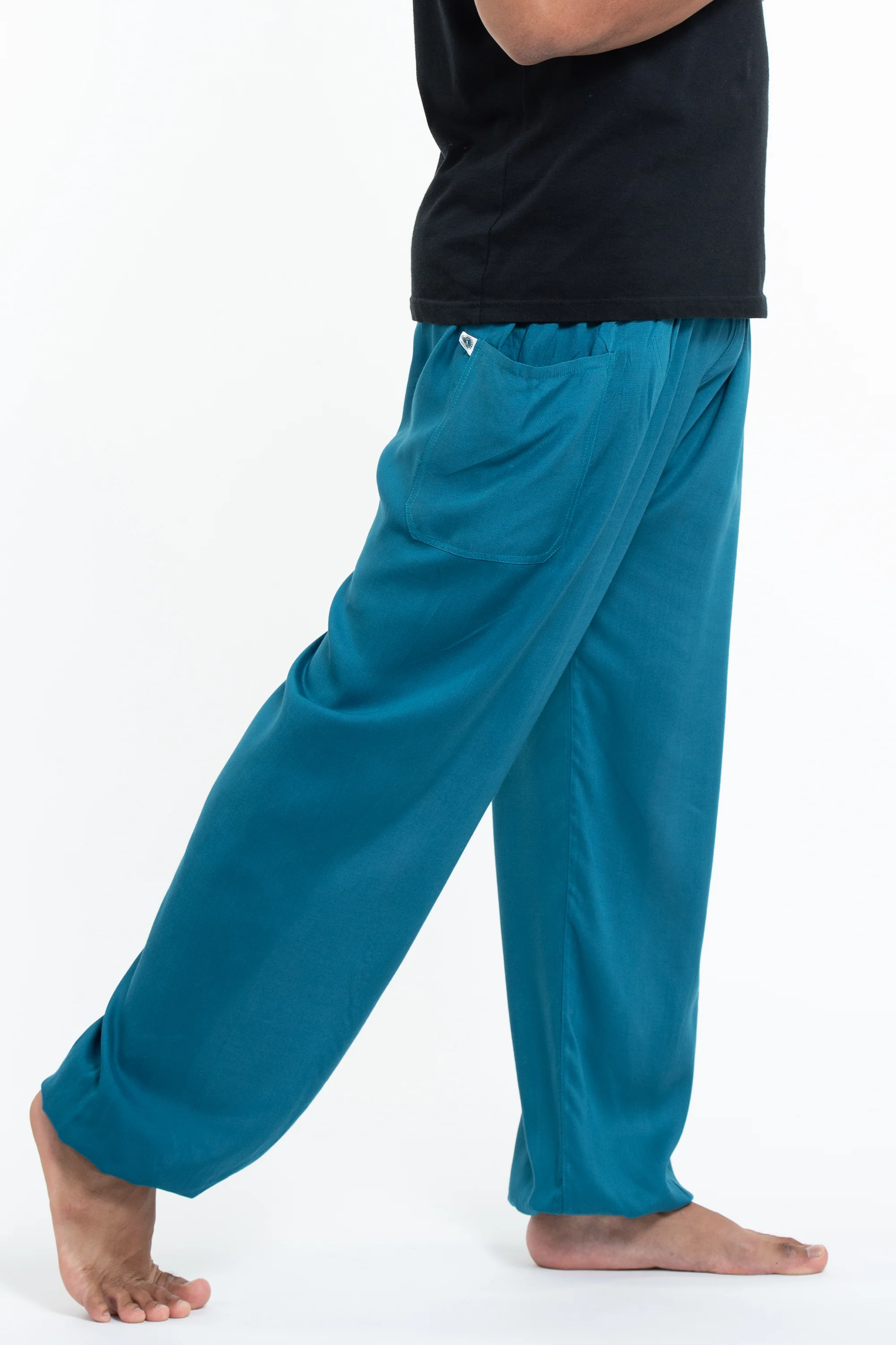 2616-Solid-Color-Men-s-Tall-Harem-Pants-in-Aqua-Blue-3.webp Solid Color Men's Tall Harem Pants in Aqua Blue