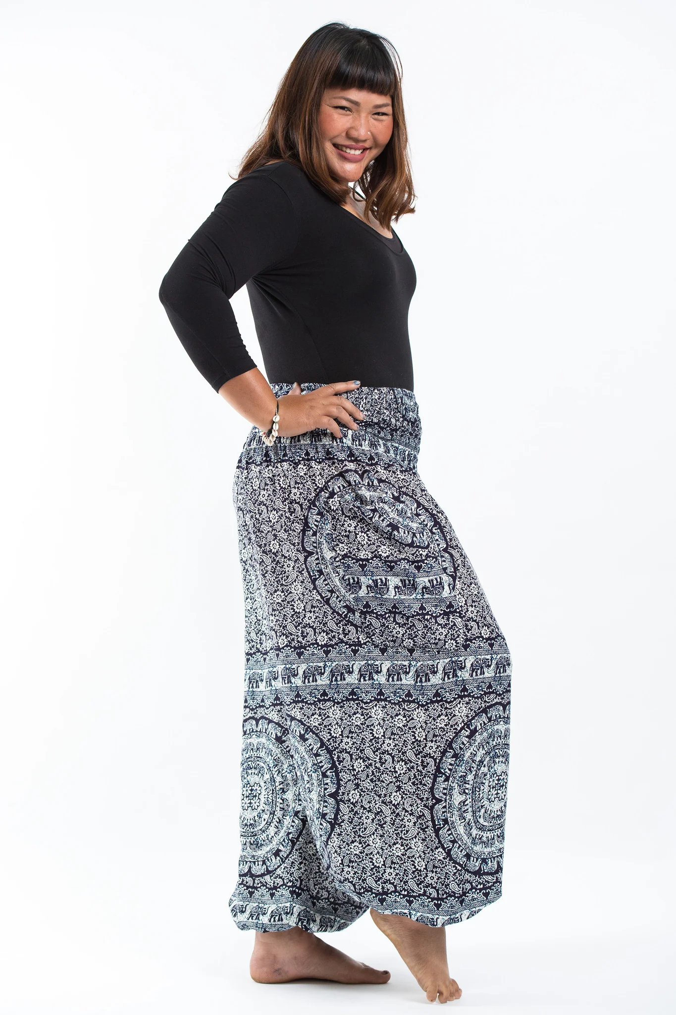 2620-Plus-Size-Paisley-Elephant-Women-s-Elephant-Pants-in-Blue-3.webp Plus Size Paisley Elephant Women's Elephant Pants in Blue