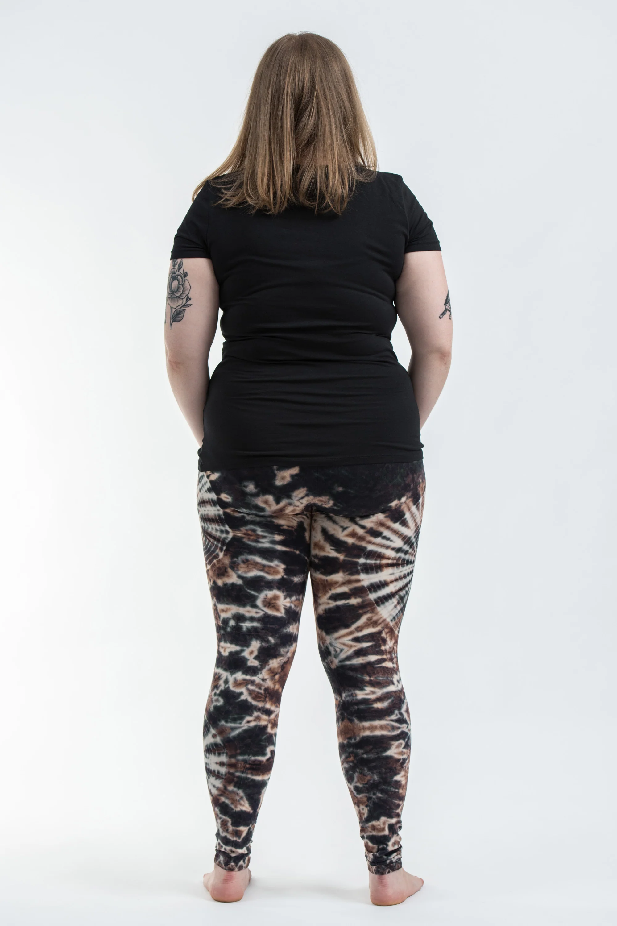 2624-Plus-Size-Swirls-Tie-Dye-Cotton-Leggings-in-Tan-4.webp Plus Size Swirls Tie Dye Cotton Leggings in Tan