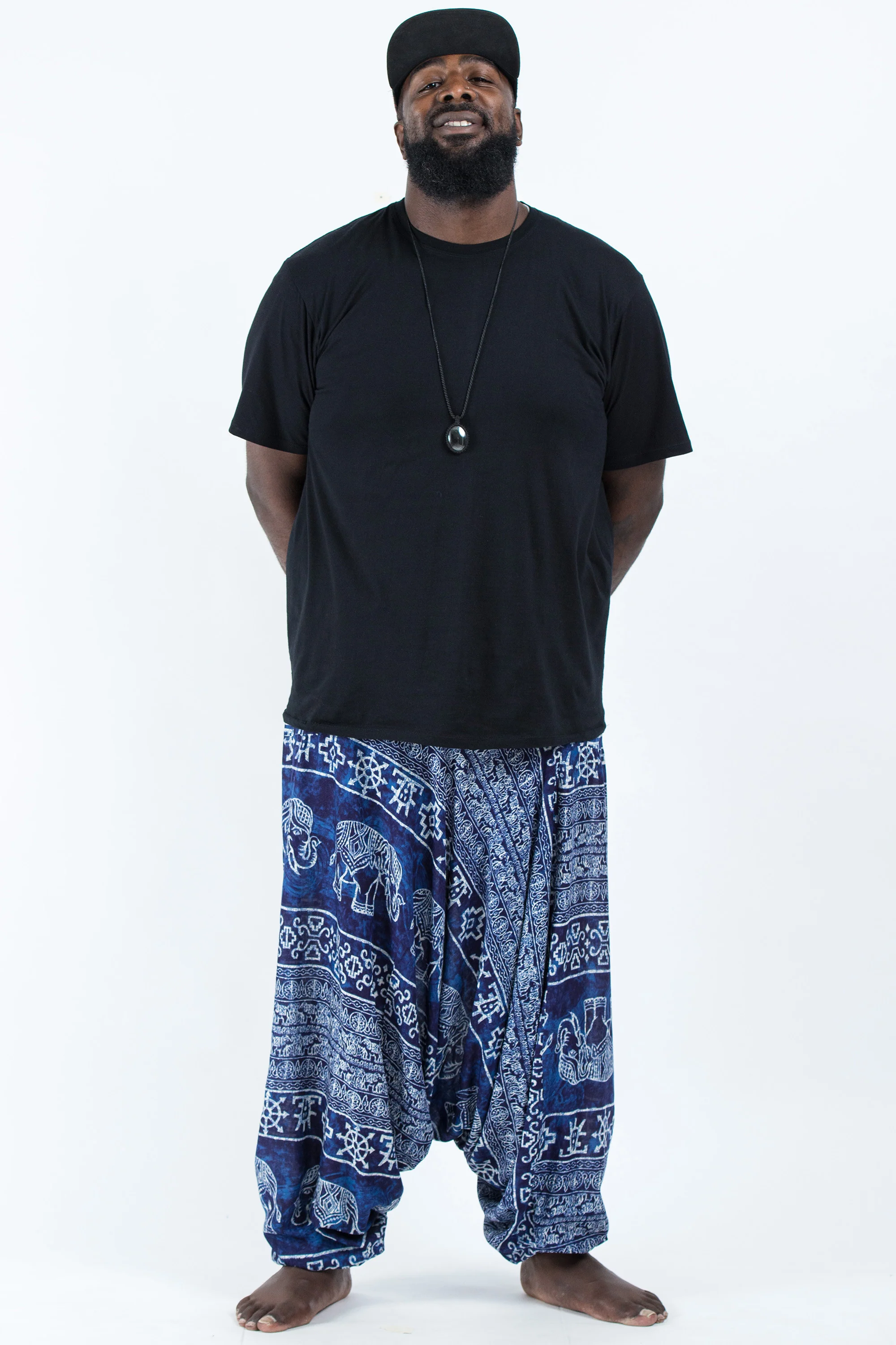 2629-Plus-Size-Marble-Elephant-Drop-Crotch-Men-s-Elephant-Pants-in-Blue-4.webp Plus Size Marble Elephant Drop Crotch Men's Elephant Pants in Blue
