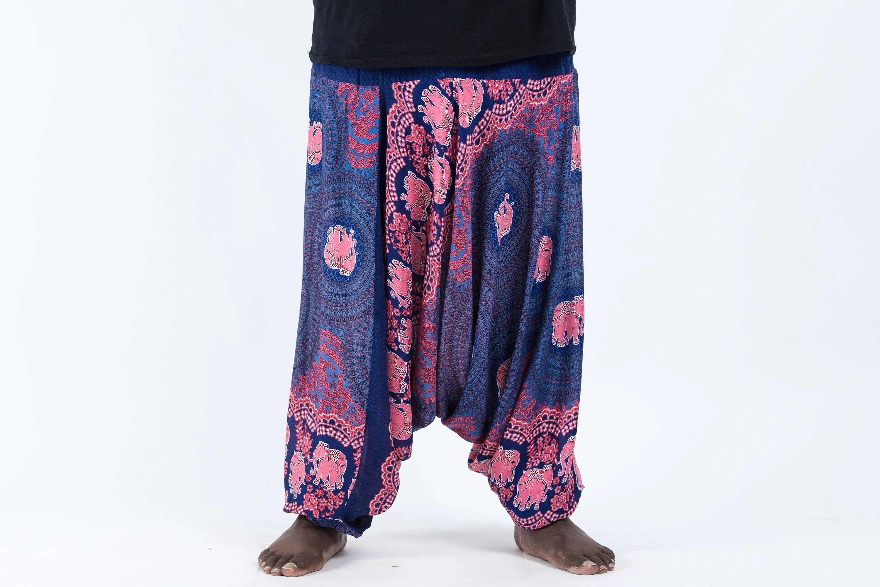 2639-Plus-Size-Mandala-Elephant-Drop-Crotch-Men-s-Elephant-Pants-in-Blue-2.webp Plus Size Mandala Elephant Drop Crotch Men's Elephant Pants in Blue