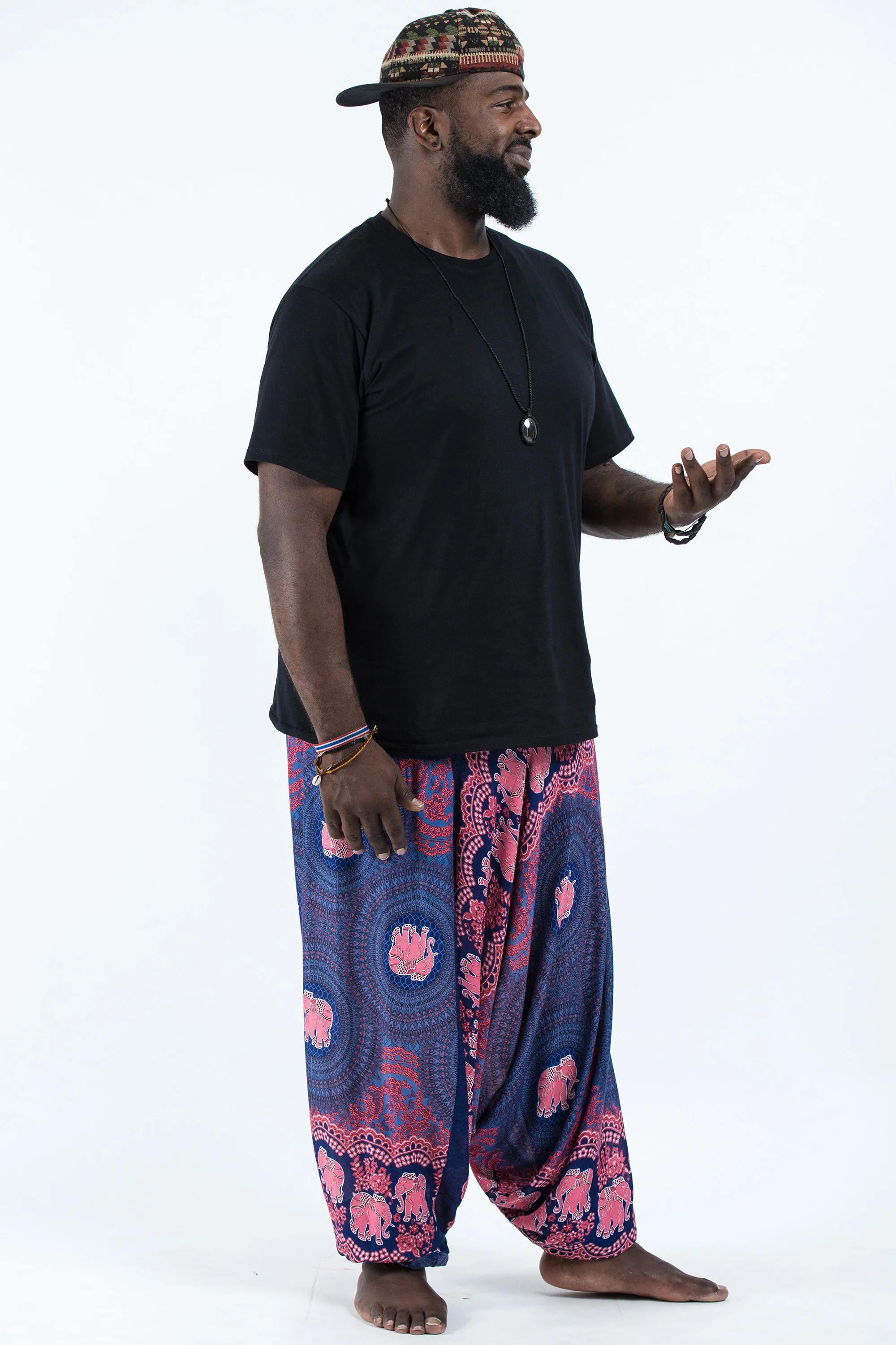 2639-Plus-Size-Mandala-Elephant-Drop-Crotch-Men-s-Elephant-Pants-in-Blue-3.webp Plus Size Mandala Elephant Drop Crotch Men's Elephant Pants in Blue