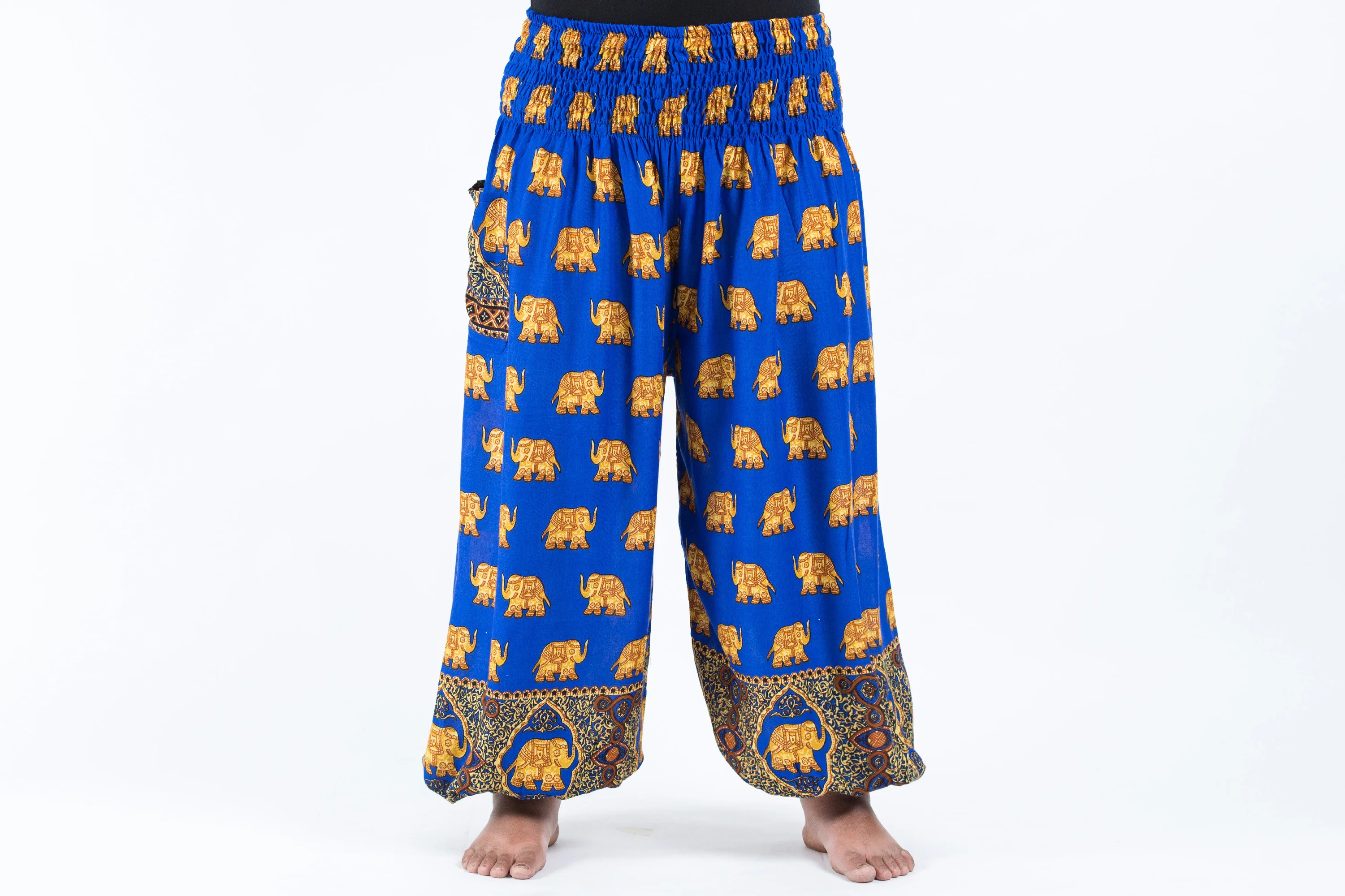 Plus Size Golden Elephant Women's Elephant Pants in Blue