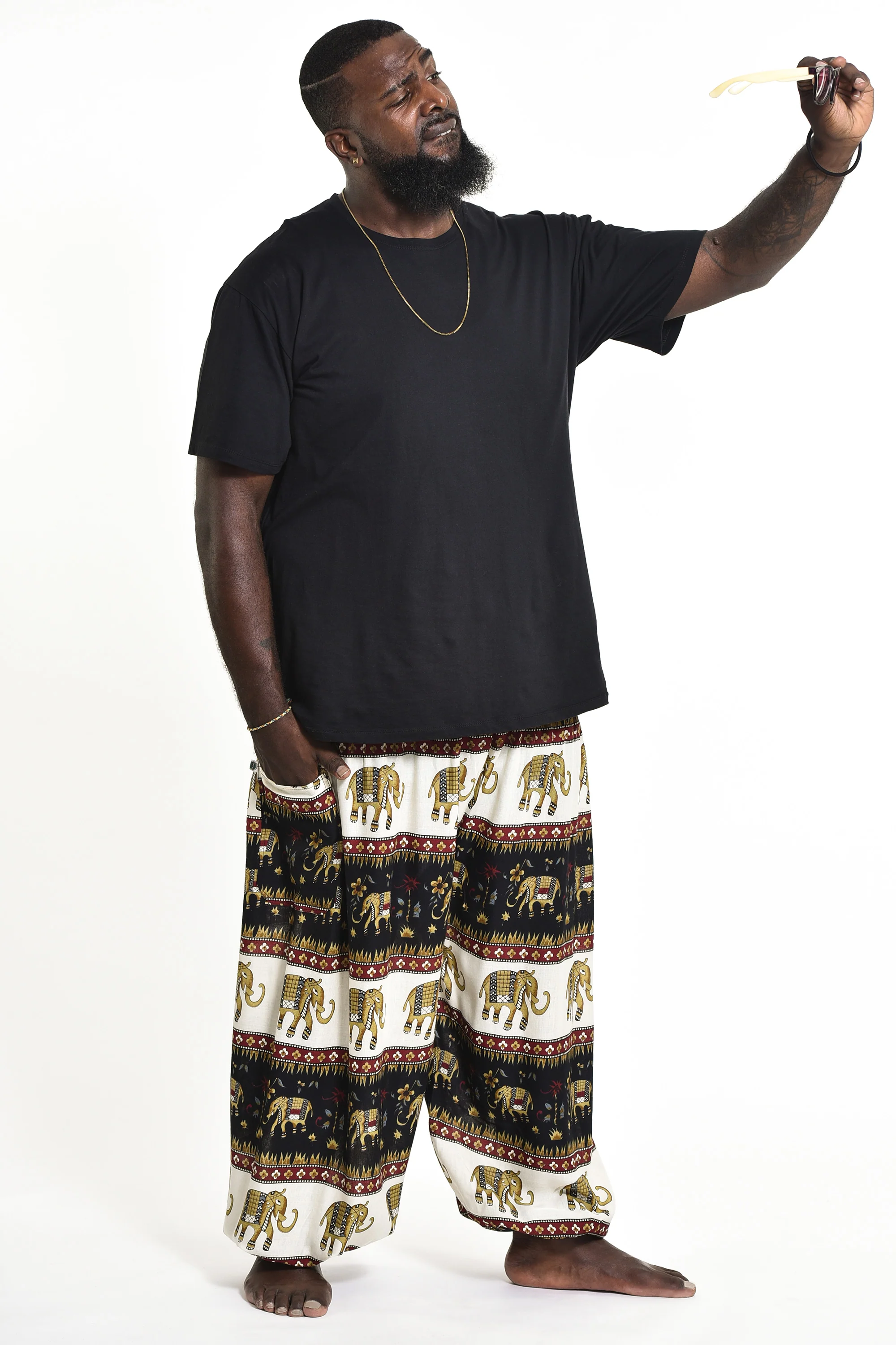 2651-Plus-Size-Elephant-Bliss-Men-s-Elephant-Pants-in-Black-3.webp Plus Size Elephant Bliss Men's Elephant Pants in Black