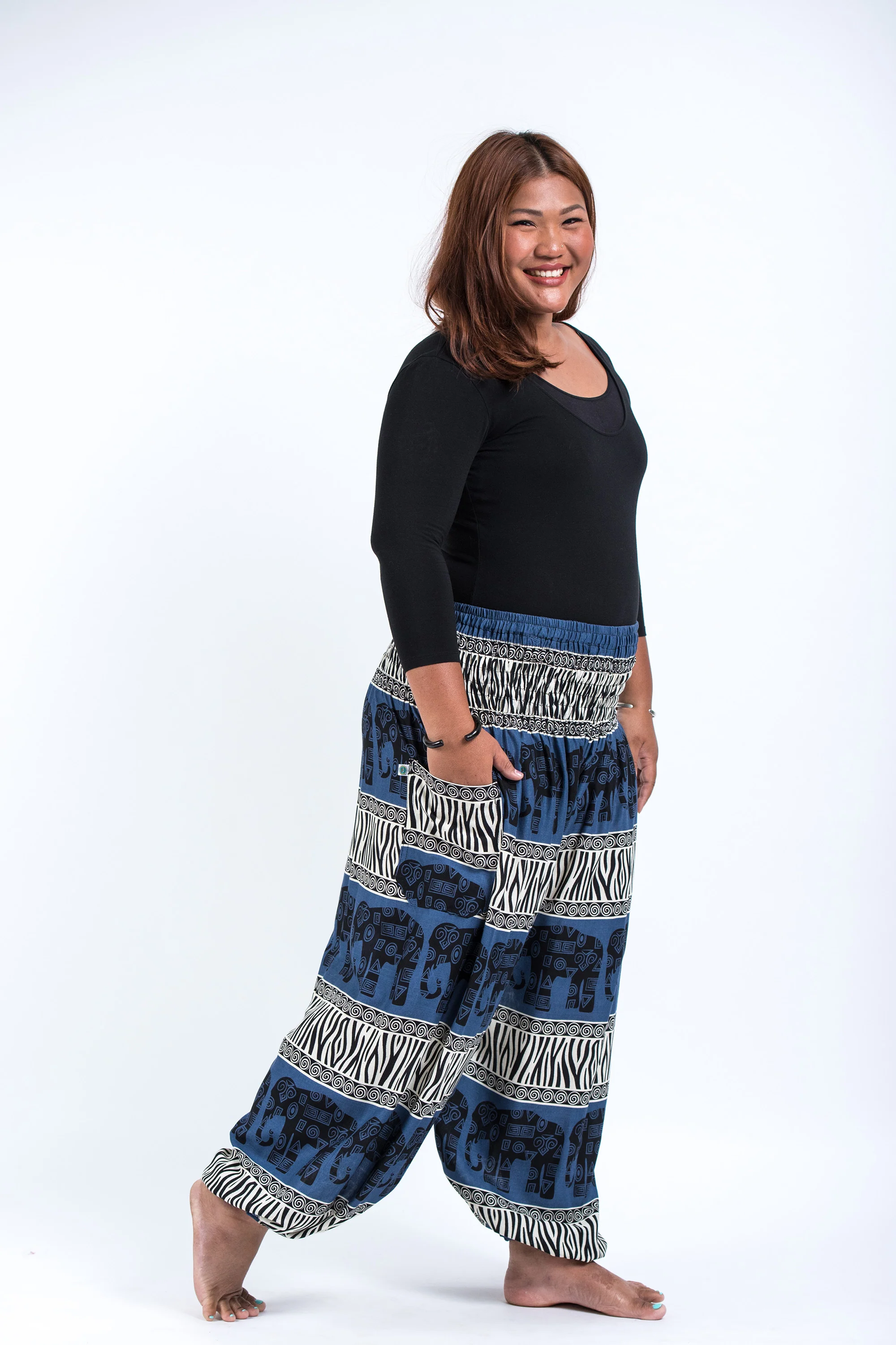 2652-Plus-Size-Safari-Elephant-Women-s-Elephant-Pants-in-Blue-3.webp Plus Size Safari Elephant Women's Elephant Pants in Blue