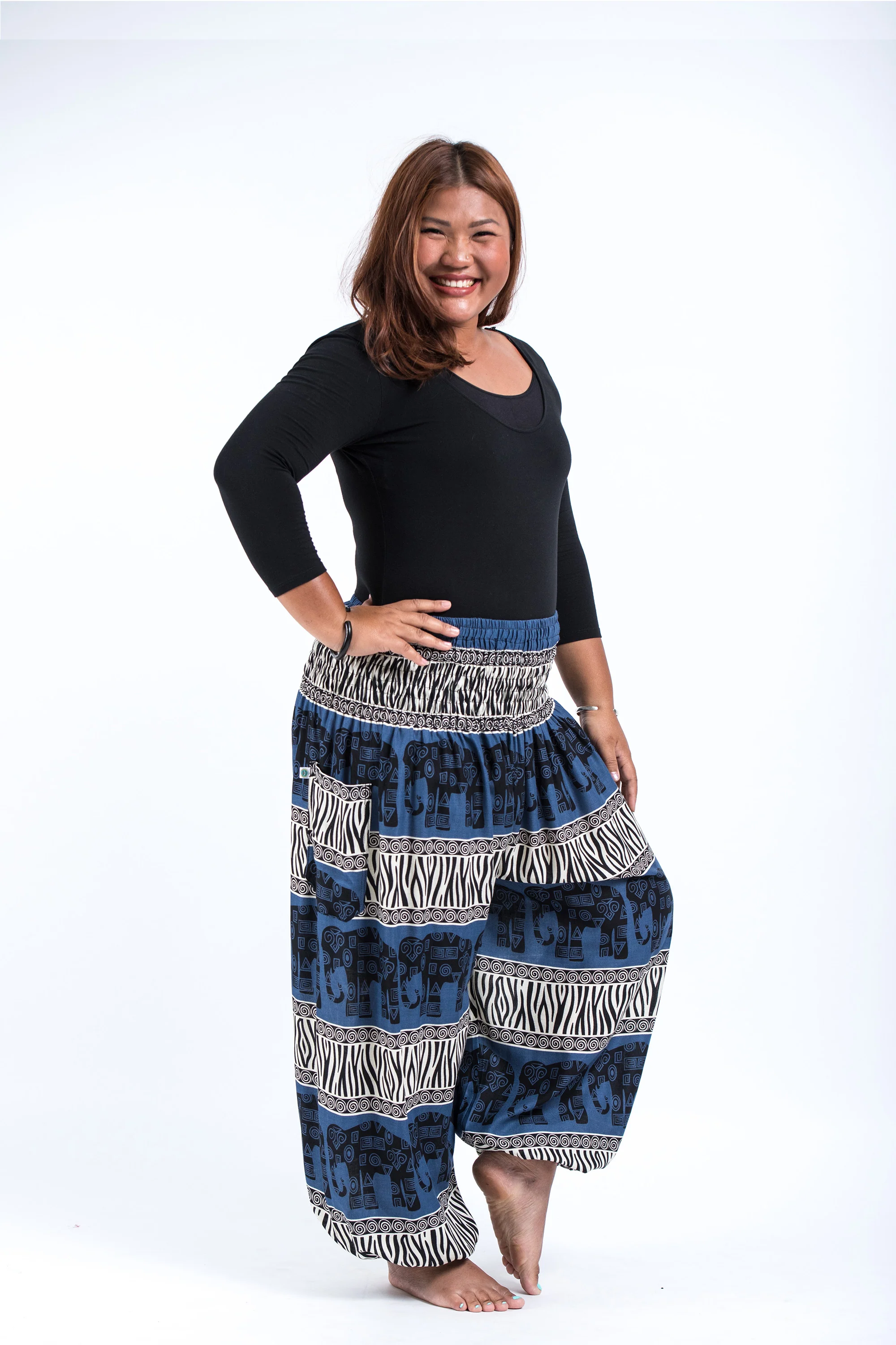 2652-Plus-Size-Safari-Elephant-Women-s-Elephant-Pants-in-Blue-5.webp Plus Size Safari Elephant Women's Elephant Pants in Blue