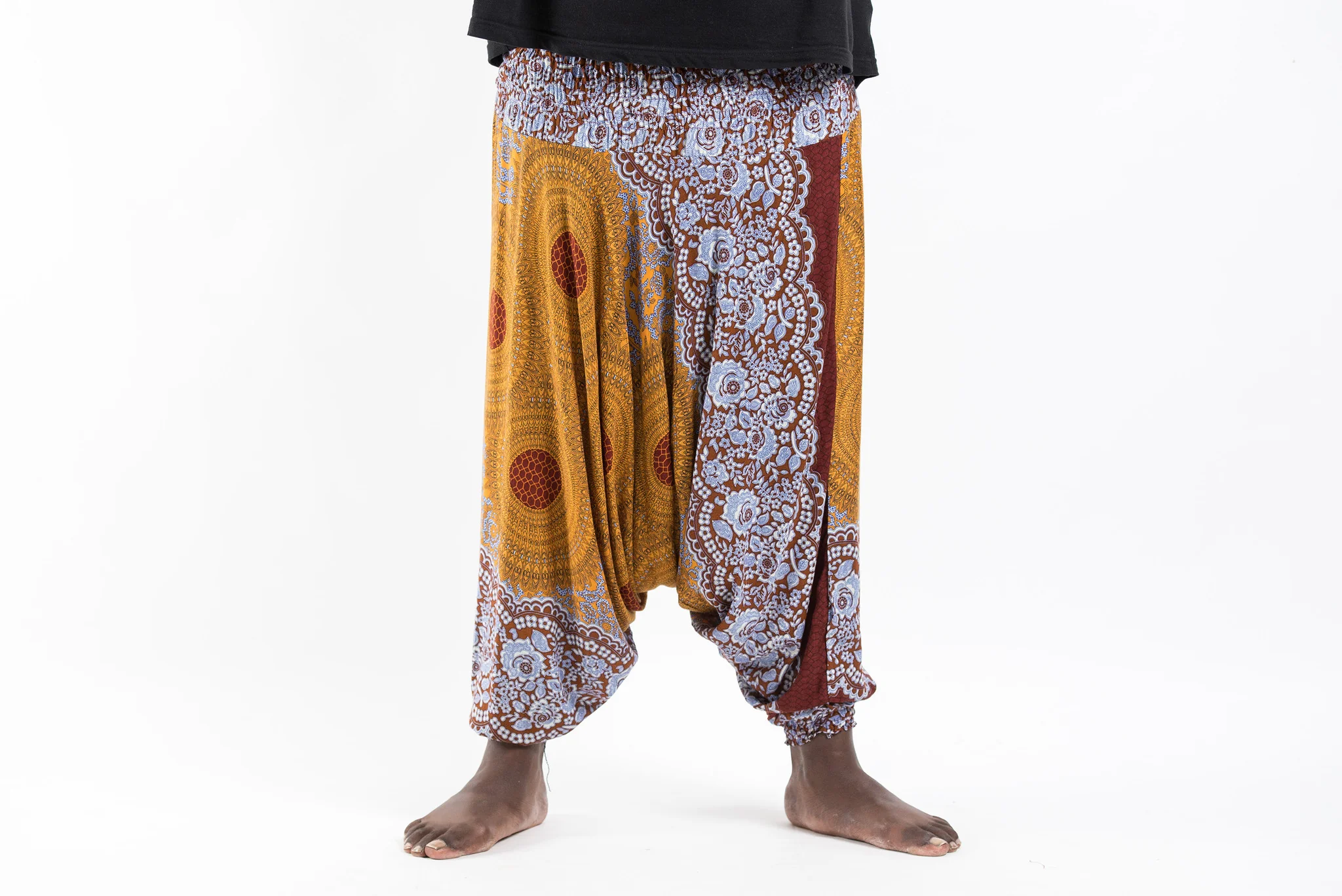 2655-Plus-Size-Geometric-Mandalas-Drop-Crotch-Men-s-Harem-Pants-in-Bronze-2.webp Plus Size Geometric Mandalas Drop Crotch Men's Harem Pants in Bronze