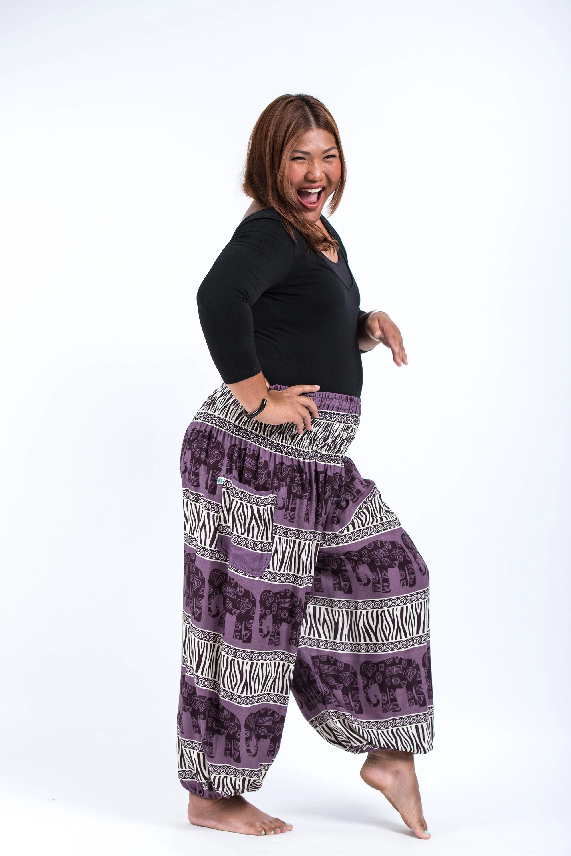 2657-Plus-Size-Safari-Elephant-Women-s-Elephant-Pants-in-Violet-3.webp Plus Size Safari Elephant Women's Elephant Pants in Violet