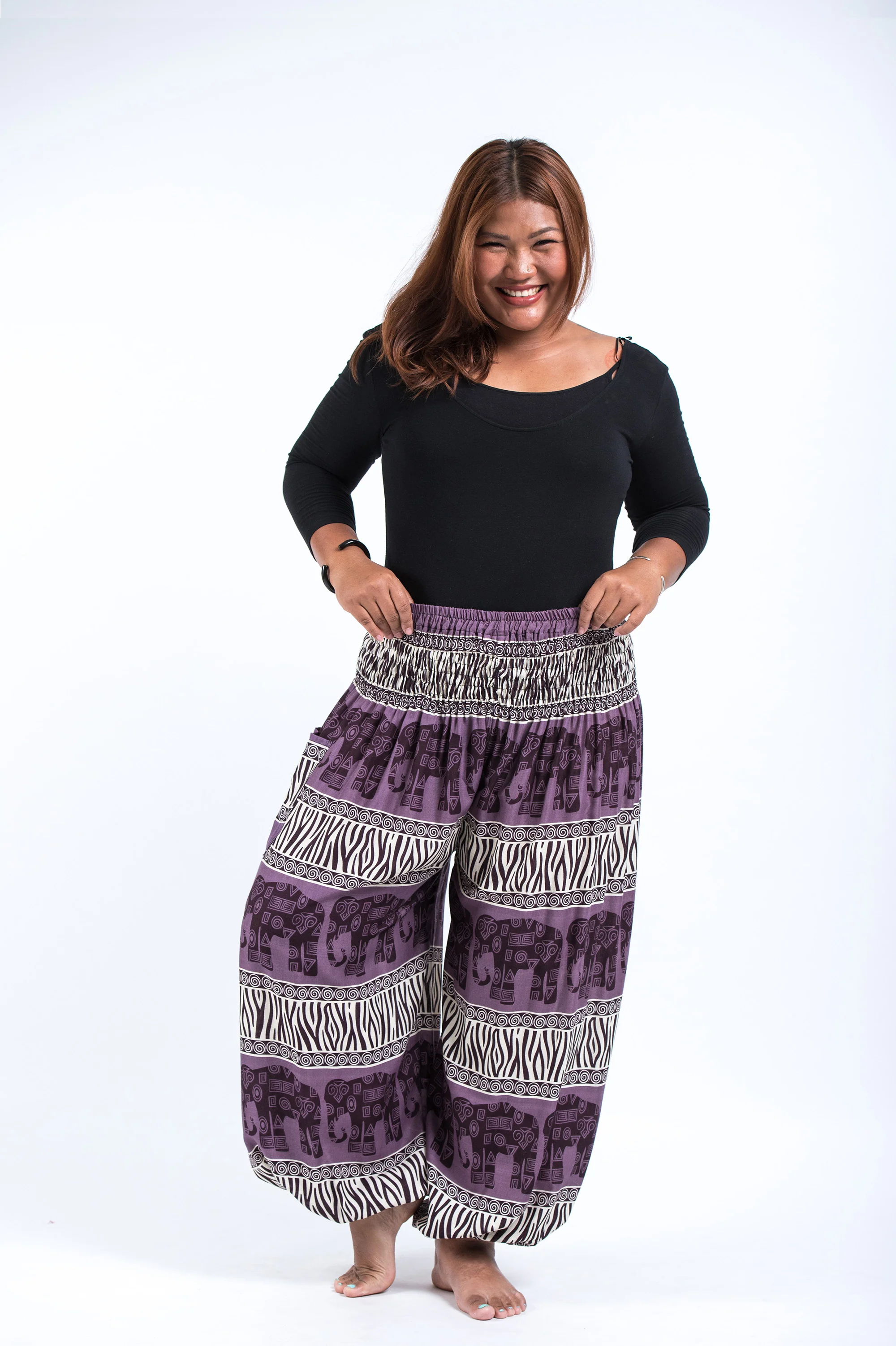 2657-Plus-Size-Safari-Elephant-Women-s-Elephant-Pants-in-Violet-5.webp Plus Size Safari Elephant Women's Elephant Pants in Violet