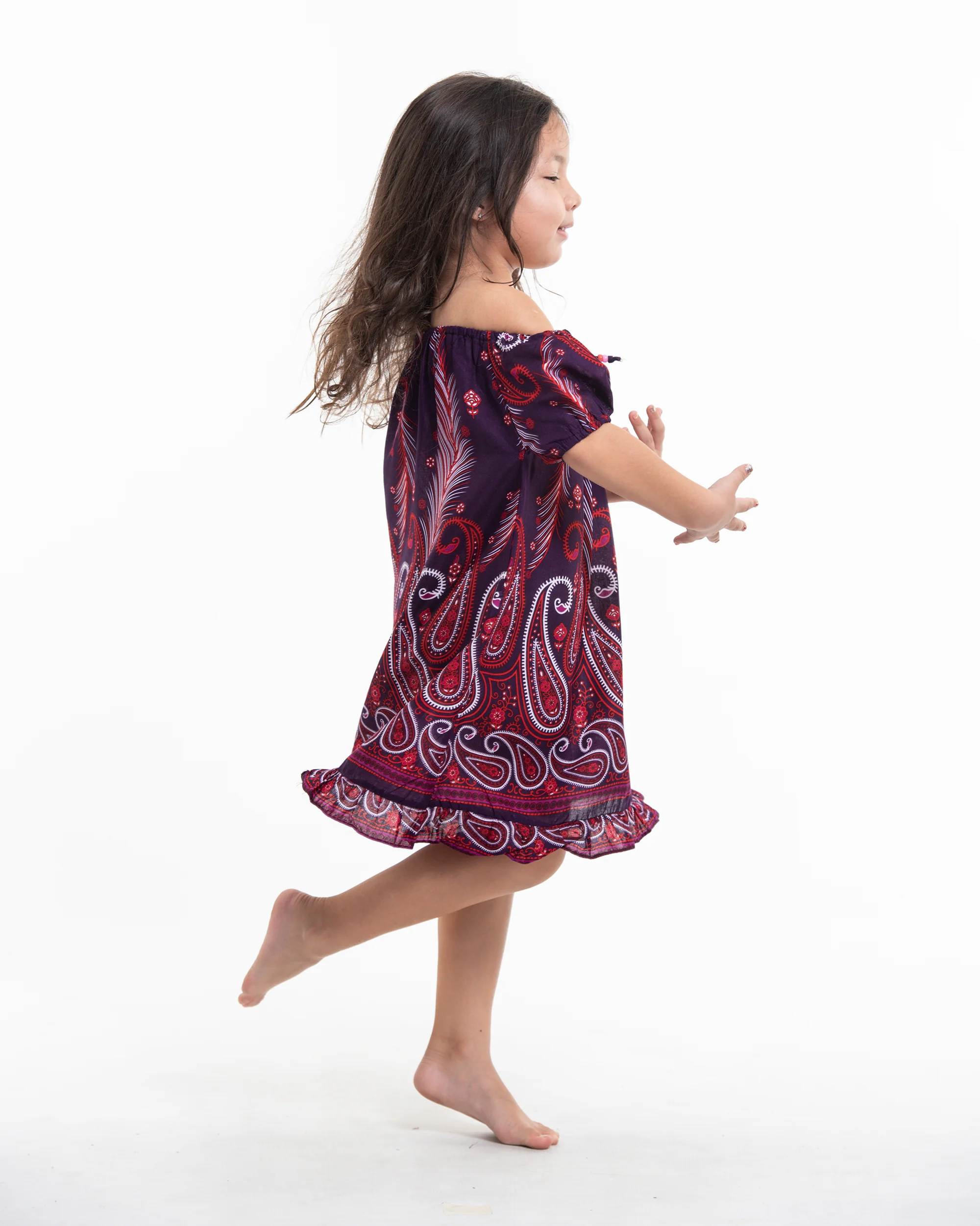 266-Kids-Paisley-Feathers-Dress-in-Purple-3.webp Kids Paisley Feathers Dress in Purple
