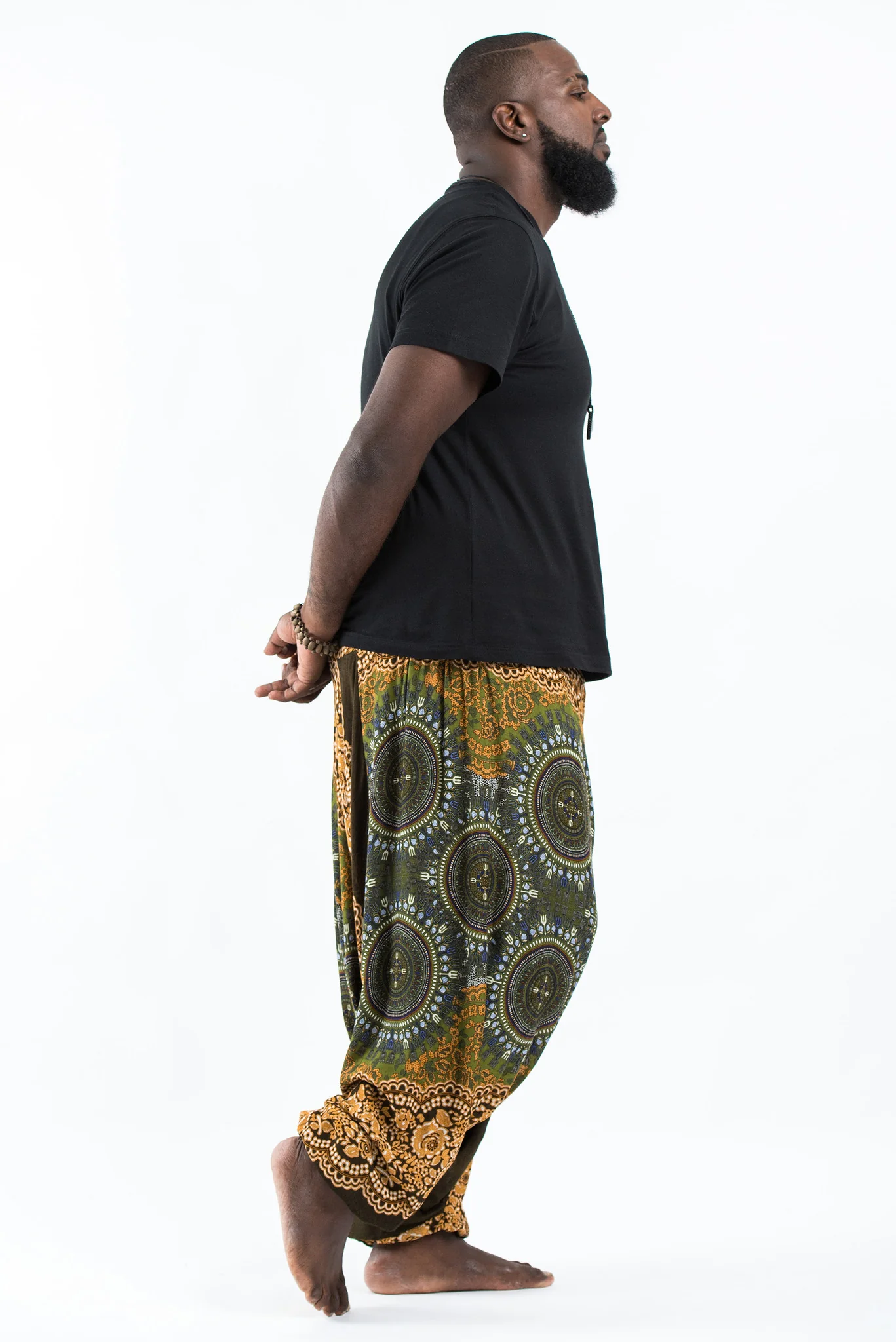 2664-Plus-Size-Trishula-Mandalas-Drop-Crotch-Men-s-Harem-Pants-in-Olive-3.webp Plus Size Trishula Mandalas Drop Crotch Men's Harem Pants in Olive