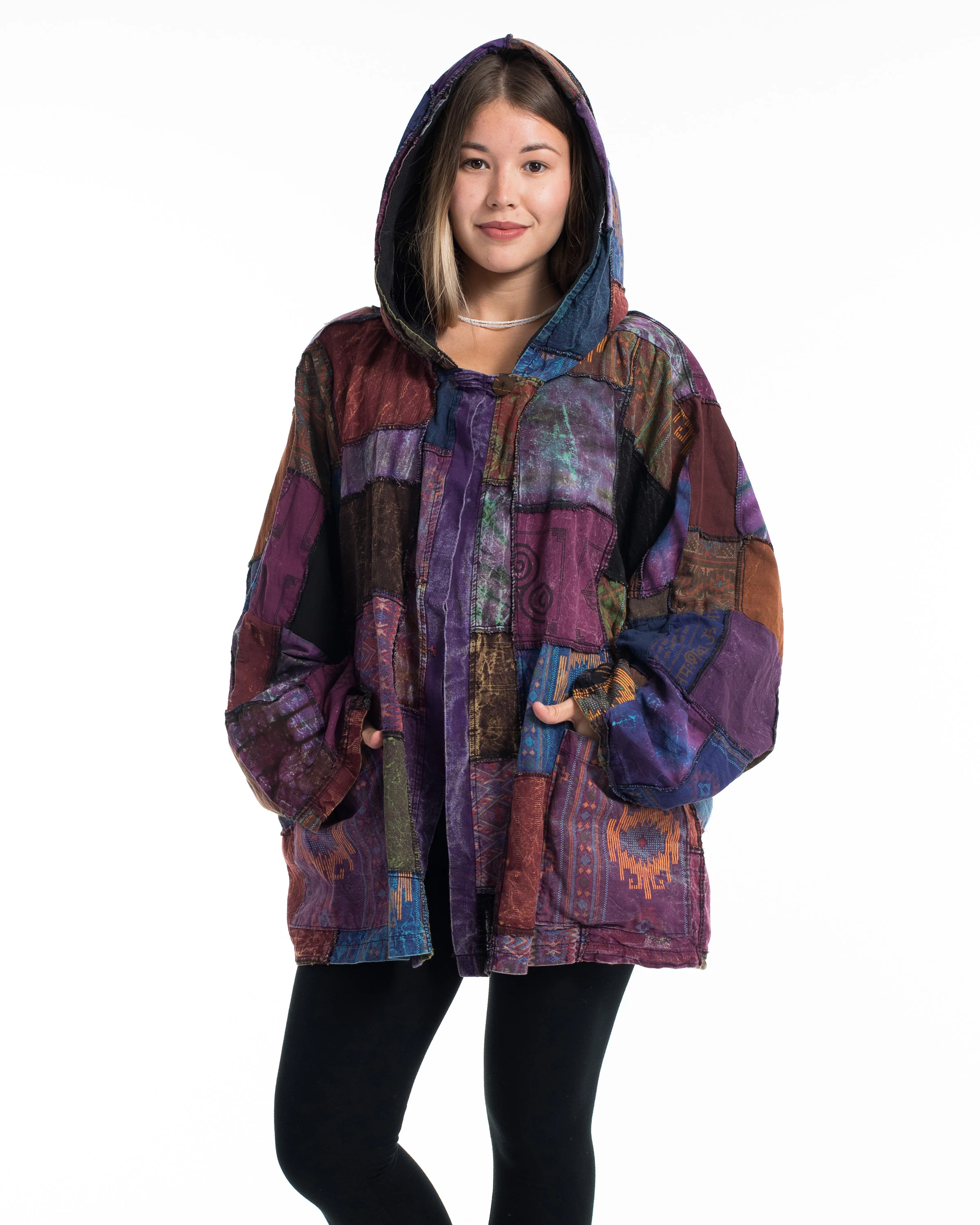 2671-Patchwork-Stonewash-Hooded-Jacket-in-Multi-Purple-3.webp Patchwork Stonewash Hooded Jacket in Multi Purple