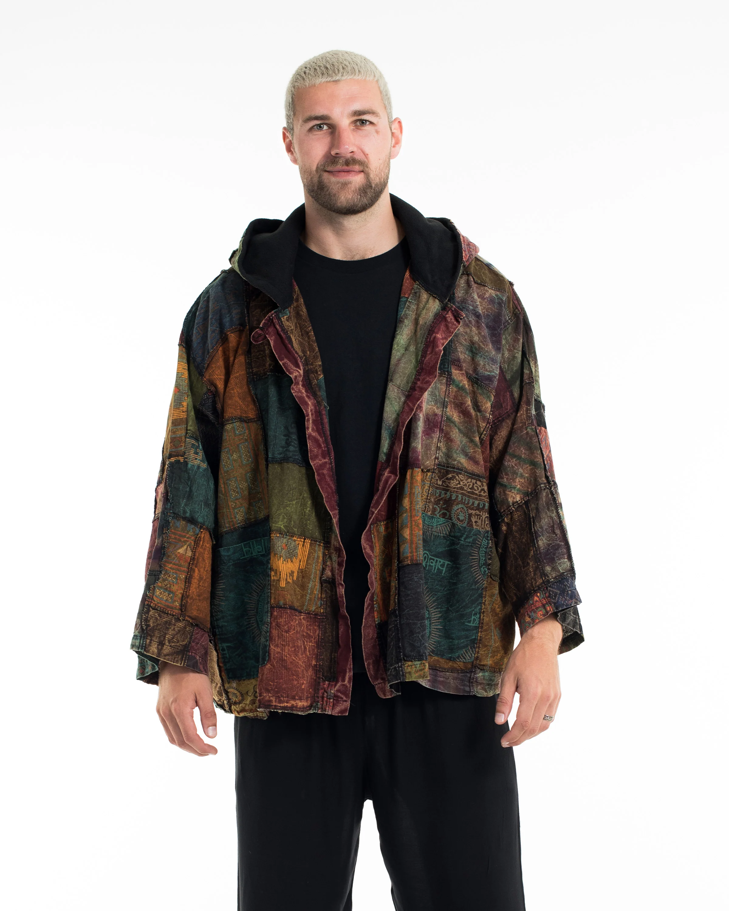 2672-Patchwork-Stonewash-Hooded-Jacket-in-Multi-Brown-4.webp Patchwork Stonewash Hooded Jacket in Multi Brown