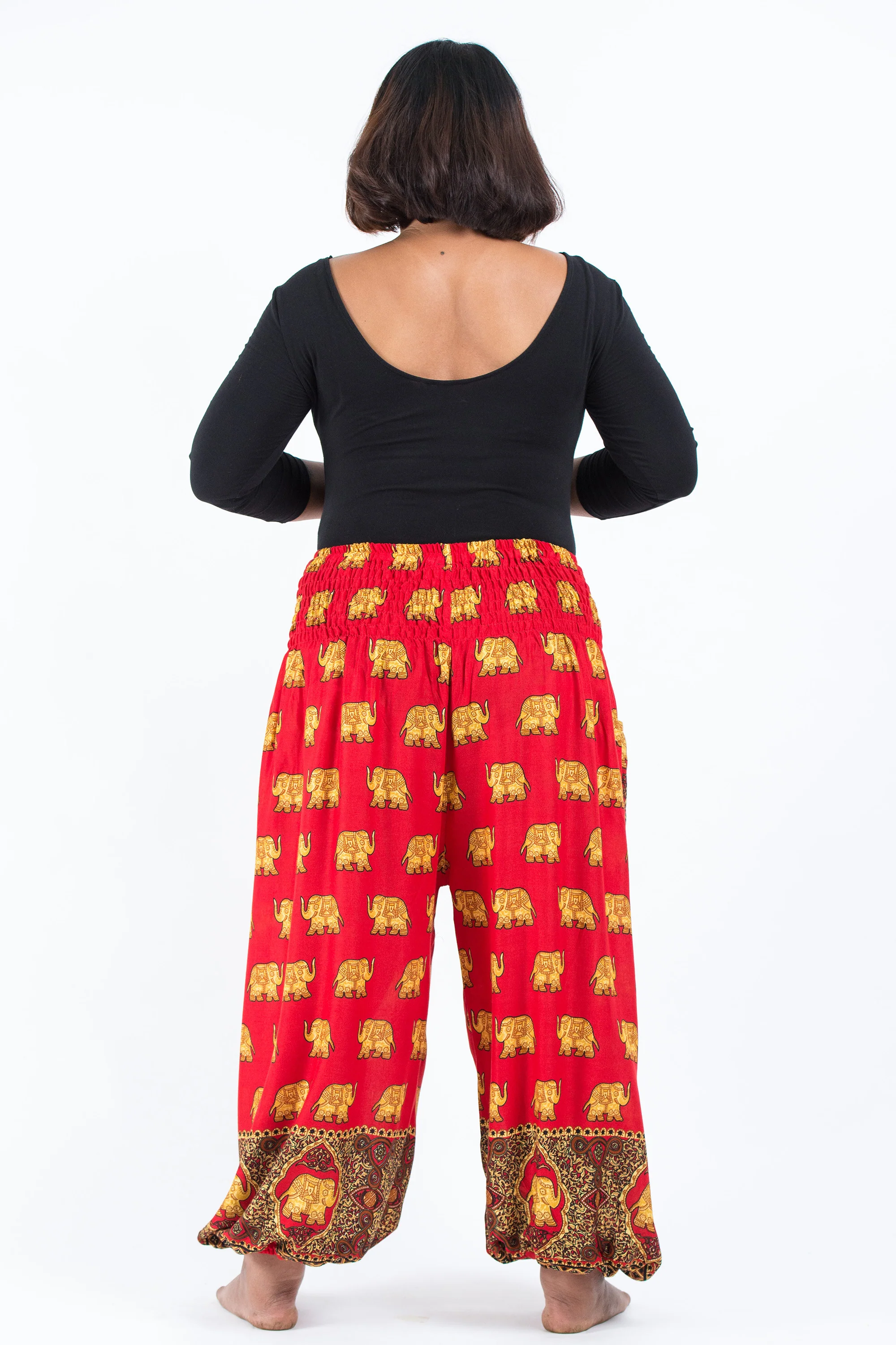 2677-Plus-Size-Golden-Elephant-Women-s-Elephant-Pants-in-Red-4.webp Plus Size Golden Elephant Women's Elephant Pants in Red