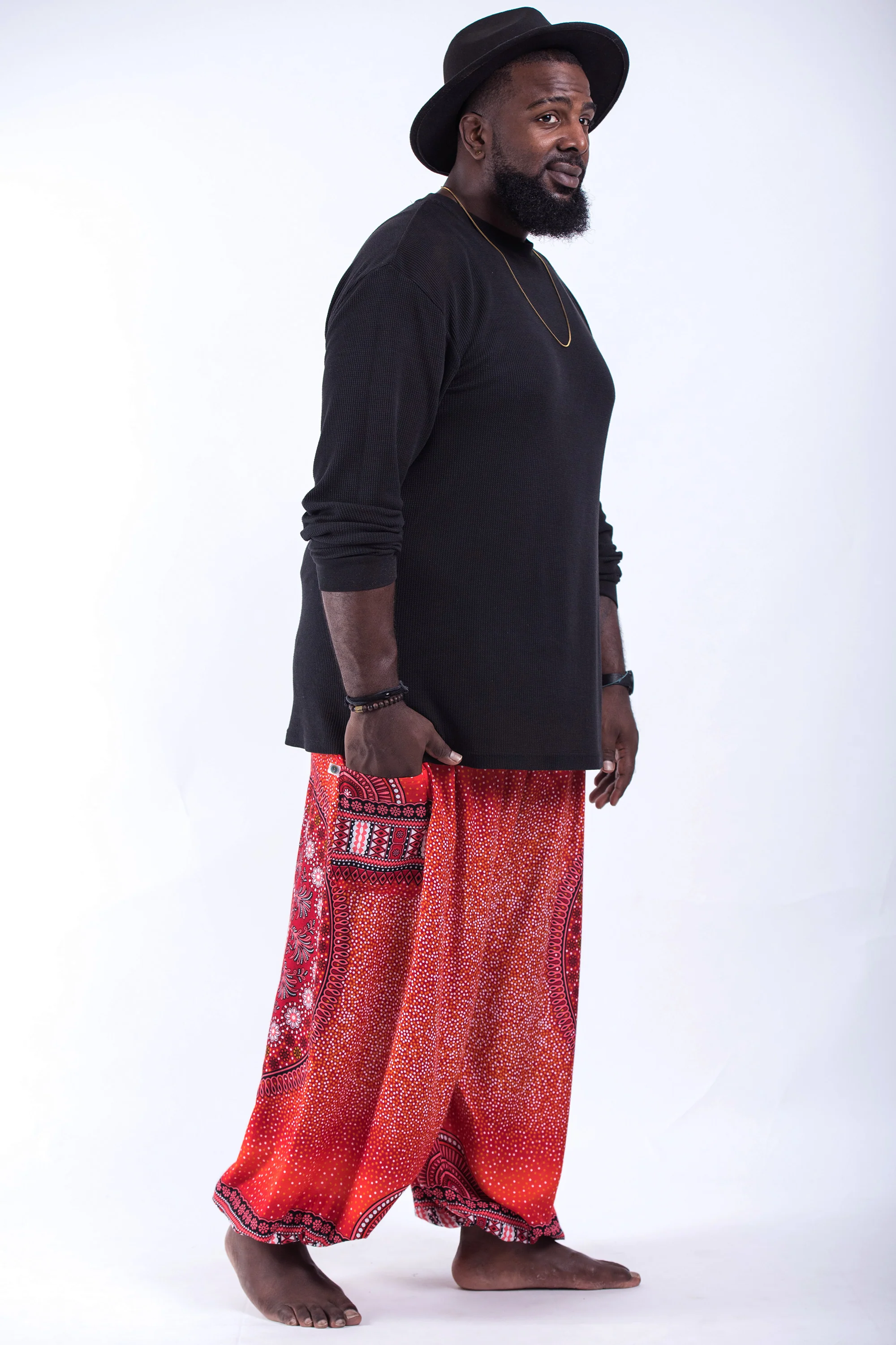 2679-Plus-Size-Tribal-Chakras-Men-s-Harem-Pants-in-Red-3.webp Plus Size Tribal Chakras Men's Harem Pants in Red