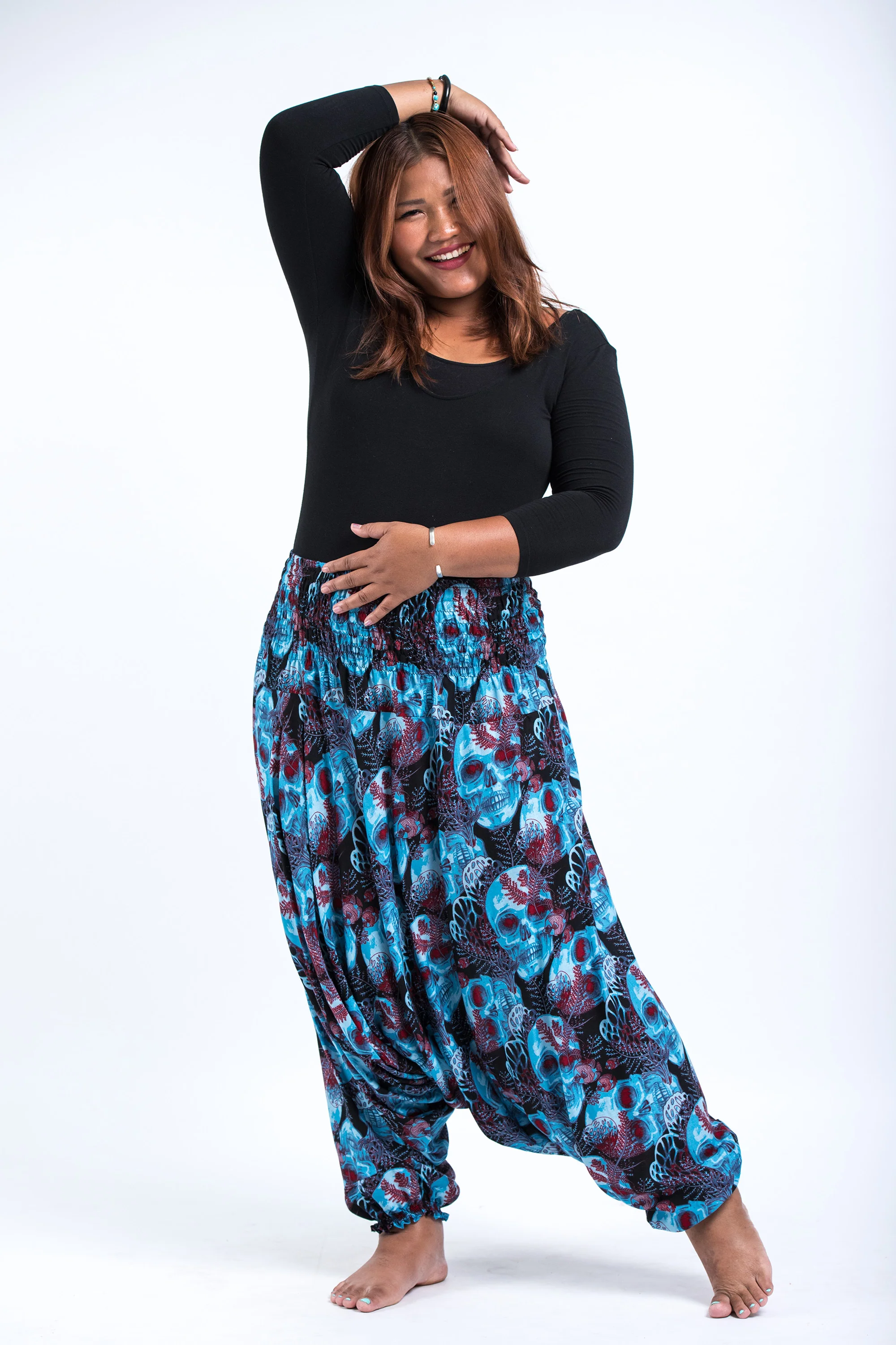 2683-Plus-Size-Skulls-2-in-1-Jumpsuit-Harem-Pants-in-Black-Blue-5.webp Plus Size Skulls 2-in-1 Jumpsuit Harem Pants in Black Blue