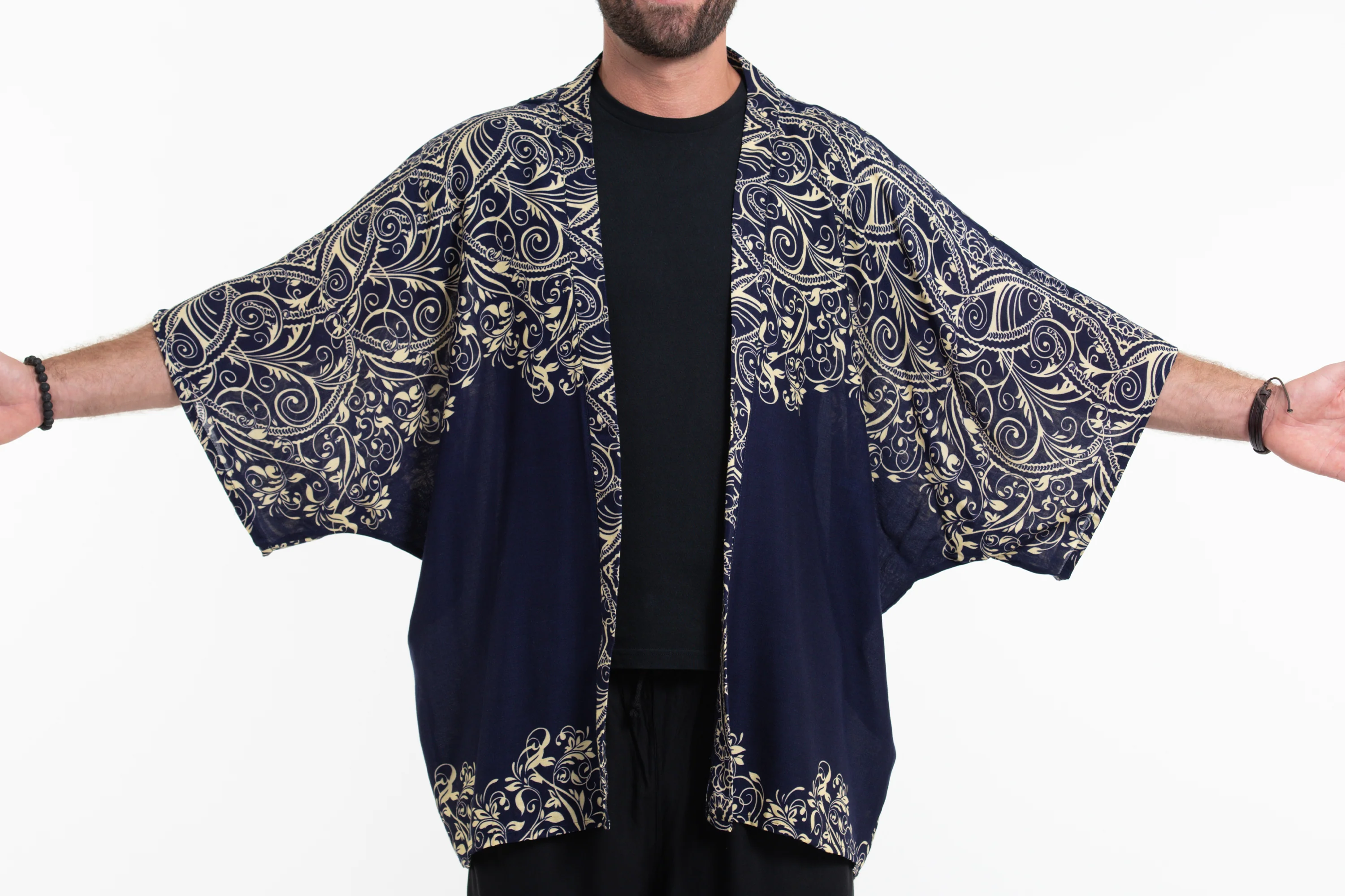 Vines Kimono Cardigan in Blue
