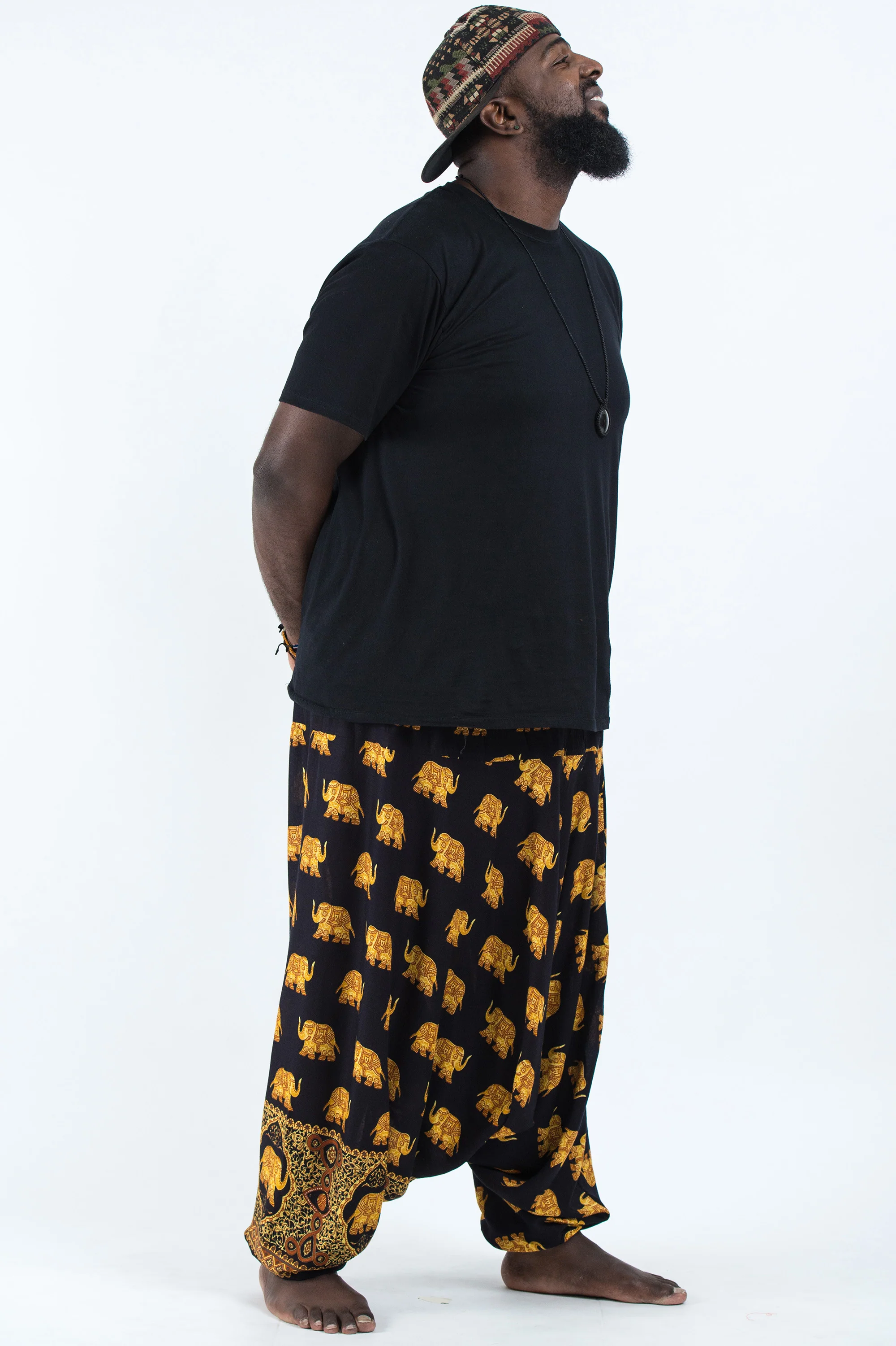 2696-Plus-Size-Golden-Elephant-Drop-Crotch-Men-s-Elephant-Pants-in-Black-3.webp Plus Size Golden Elephant Drop Crotch Men's Elephant Pants in Black