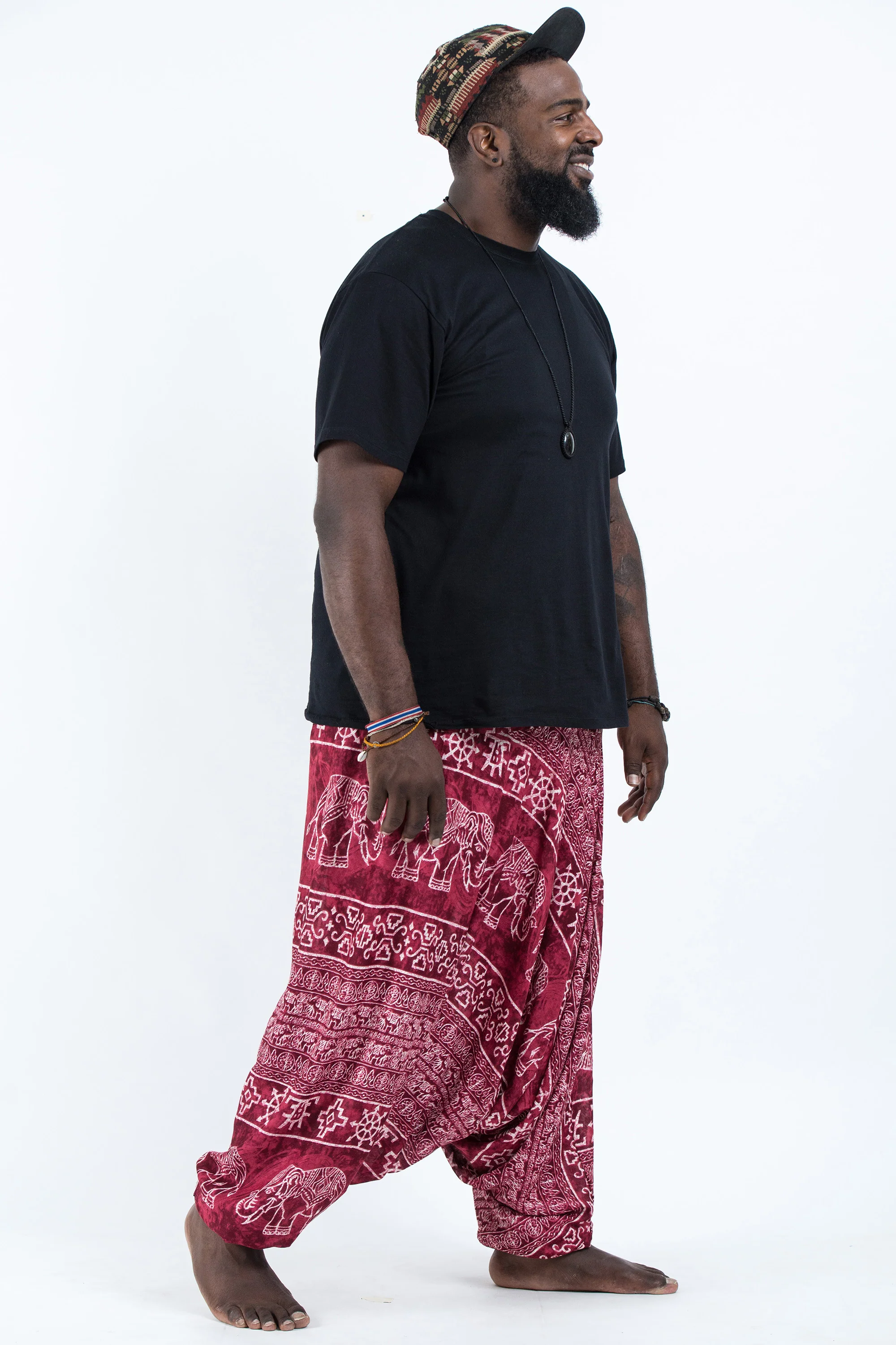 2697-Plus-Size-Marble-Elephant-Drop-Crotch-Men-s-Elephant-Pants-in-Red-3.webp Plus Size Marble Elephant Drop Crotch Men's Elephant Pants in Red