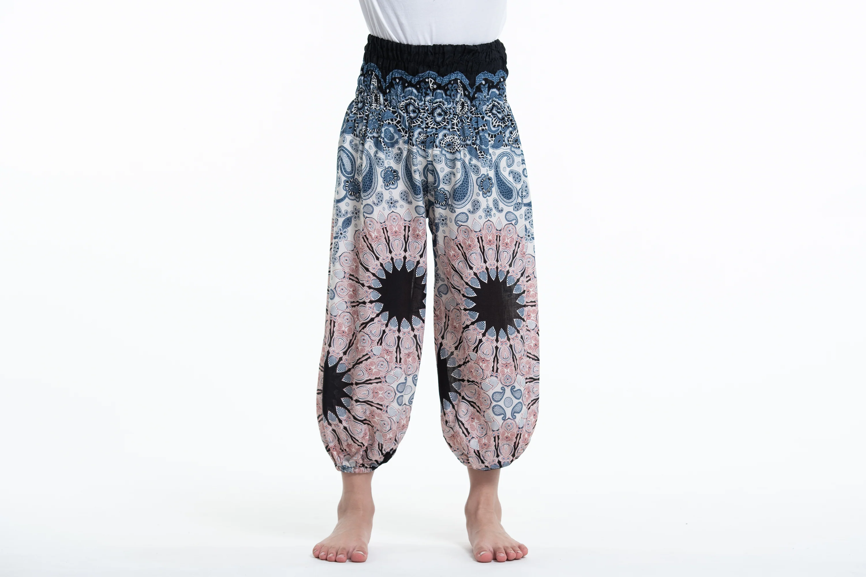 270-Paisley-Mandalas-Kids-Harem-Pants-in-Silver-Gray-2.webp Paisley Mandalas Kids Harem Pants in Silver Gray