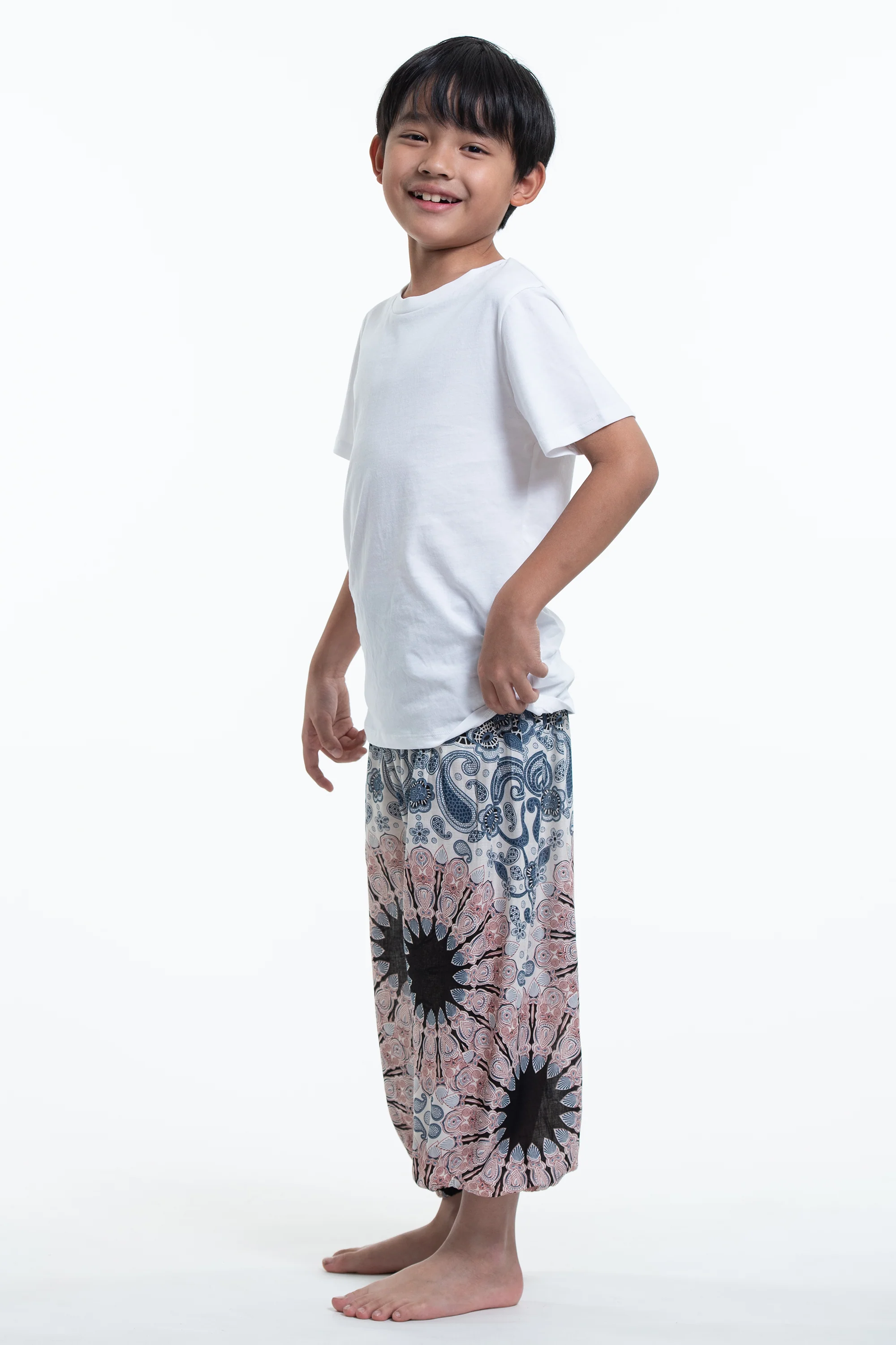 270-Paisley-Mandalas-Kids-Harem-Pants-in-Silver-Gray-3.webp Paisley Mandalas Kids Harem Pants in Silver Gray