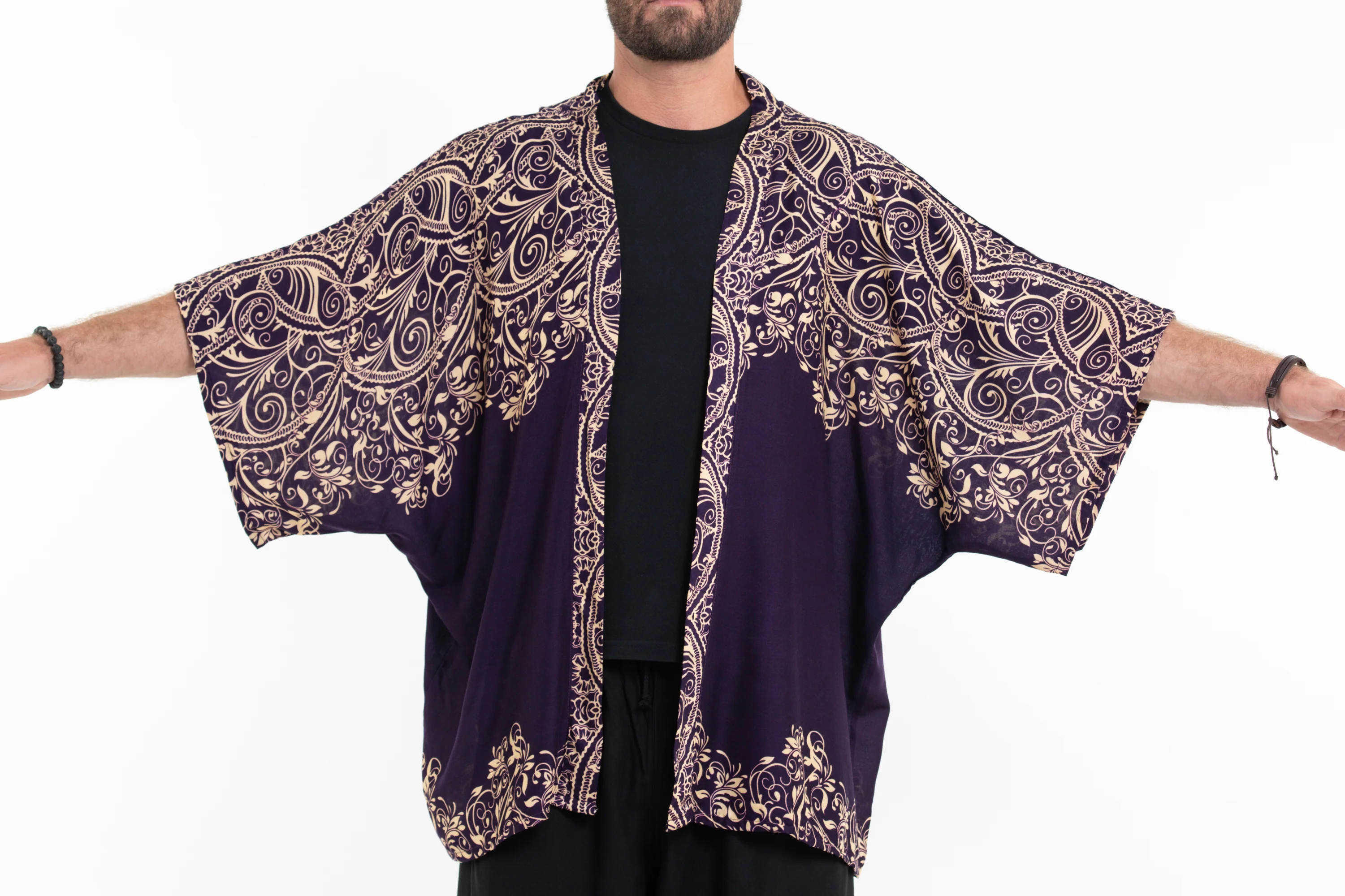 Vines Kimono Cardigan in Purple