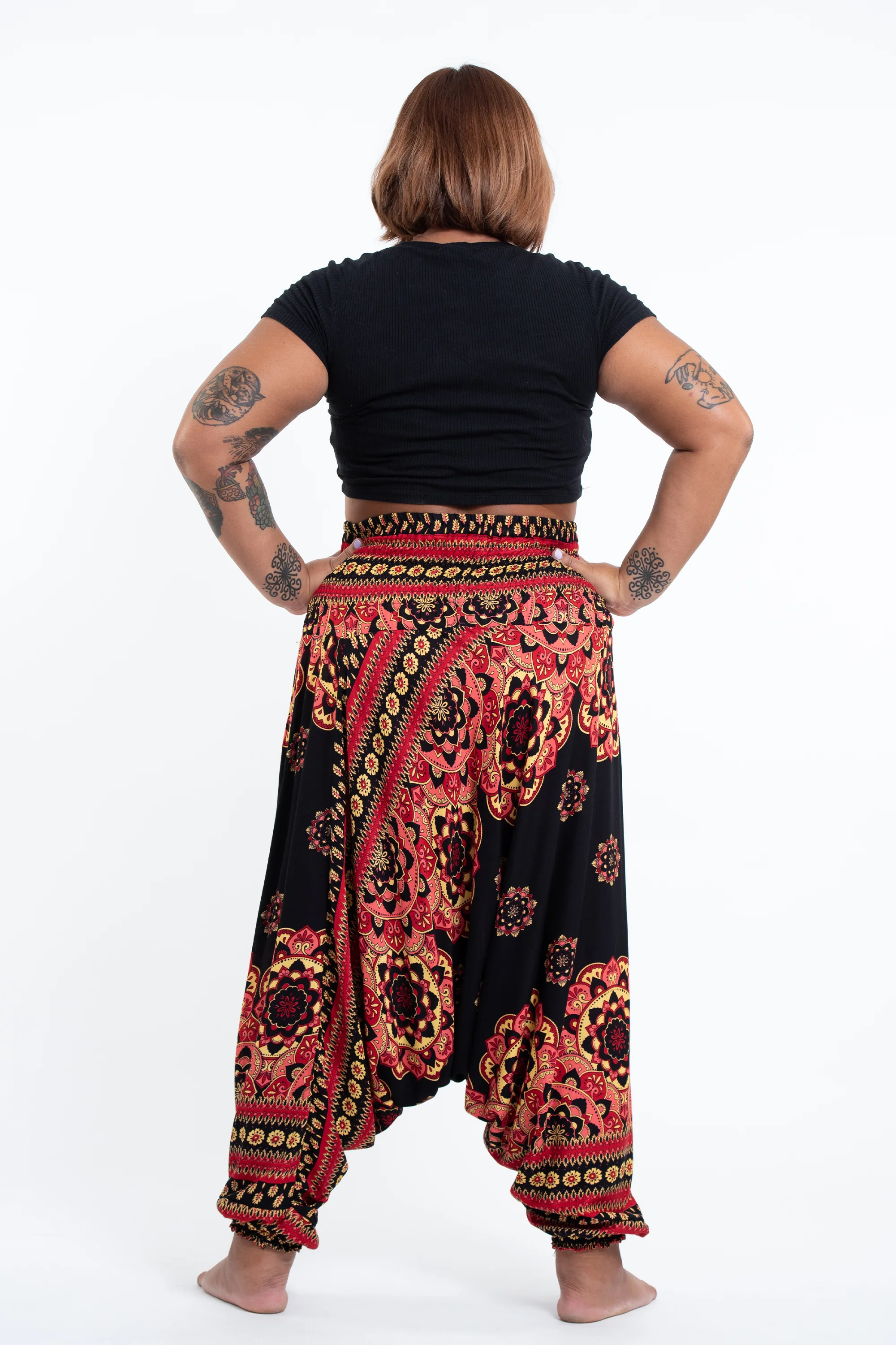 2710-Plus-Size-Lotus-Mandalas-2-in-1-Jumpsuit-Harem-Pants-in-Black-4.webp Plus Size Lotus Mandalas 2-in-1 Jumpsuit Harem Pants in Black