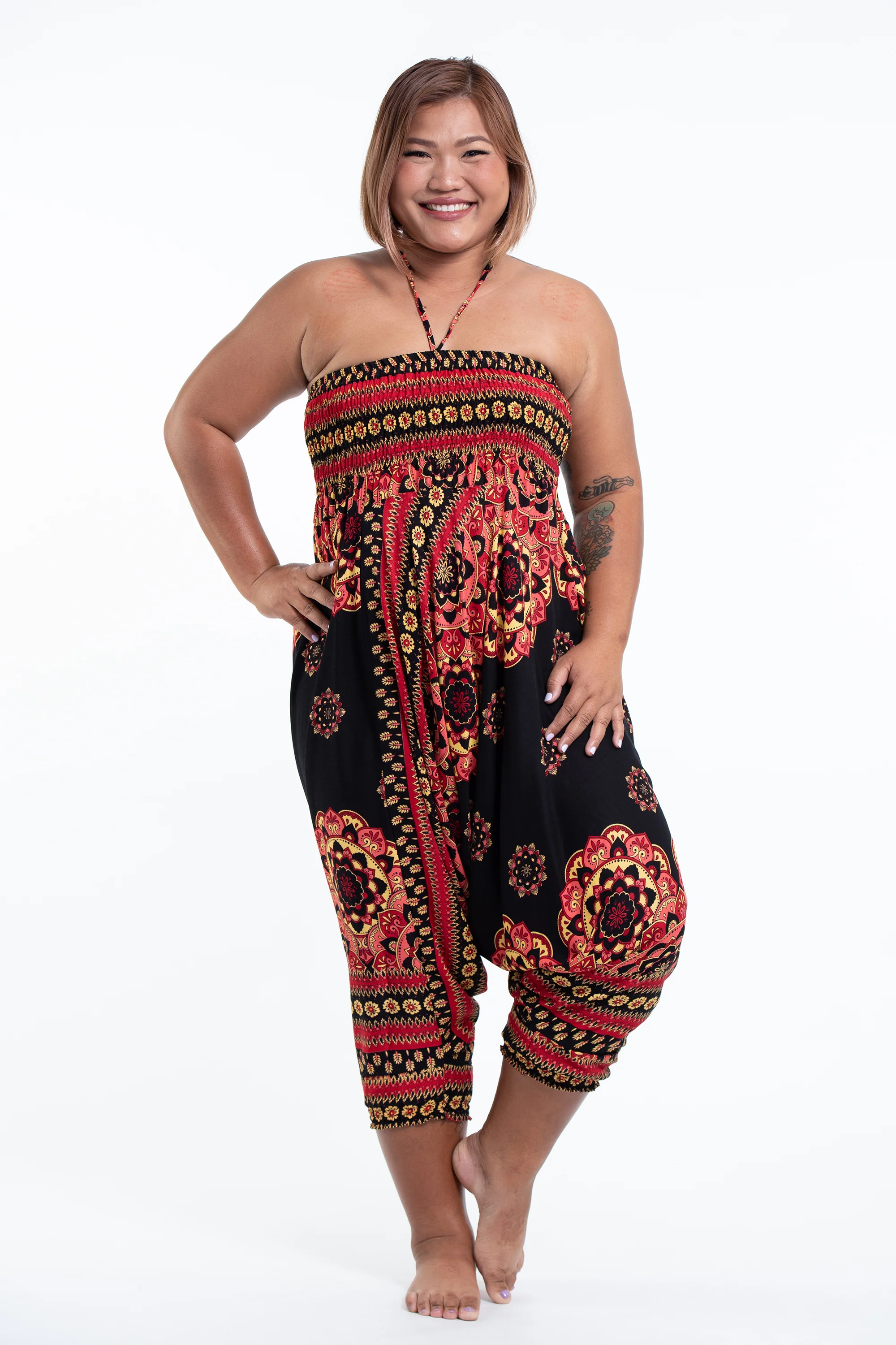 2710-Plus-Size-Lotus-Mandalas-2-in-1-Jumpsuit-Harem-Pants-in-Black-5.webp Plus Size Lotus Mandalas 2-in-1 Jumpsuit Harem Pants in Black